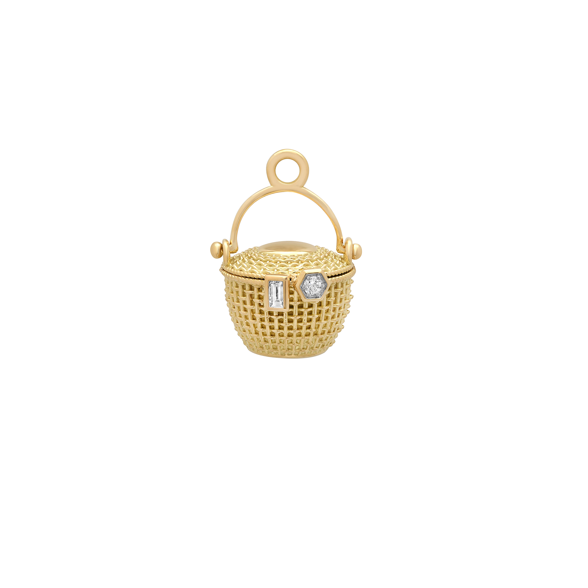 Nantucket Gold & Diamond Basket Pendant