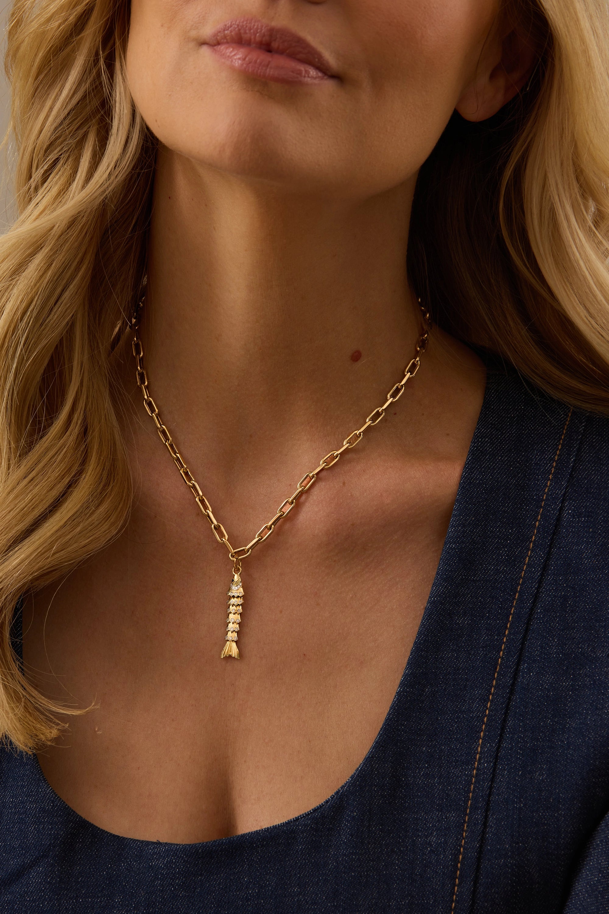 Nantucket Gold & Diamond Fish Charm