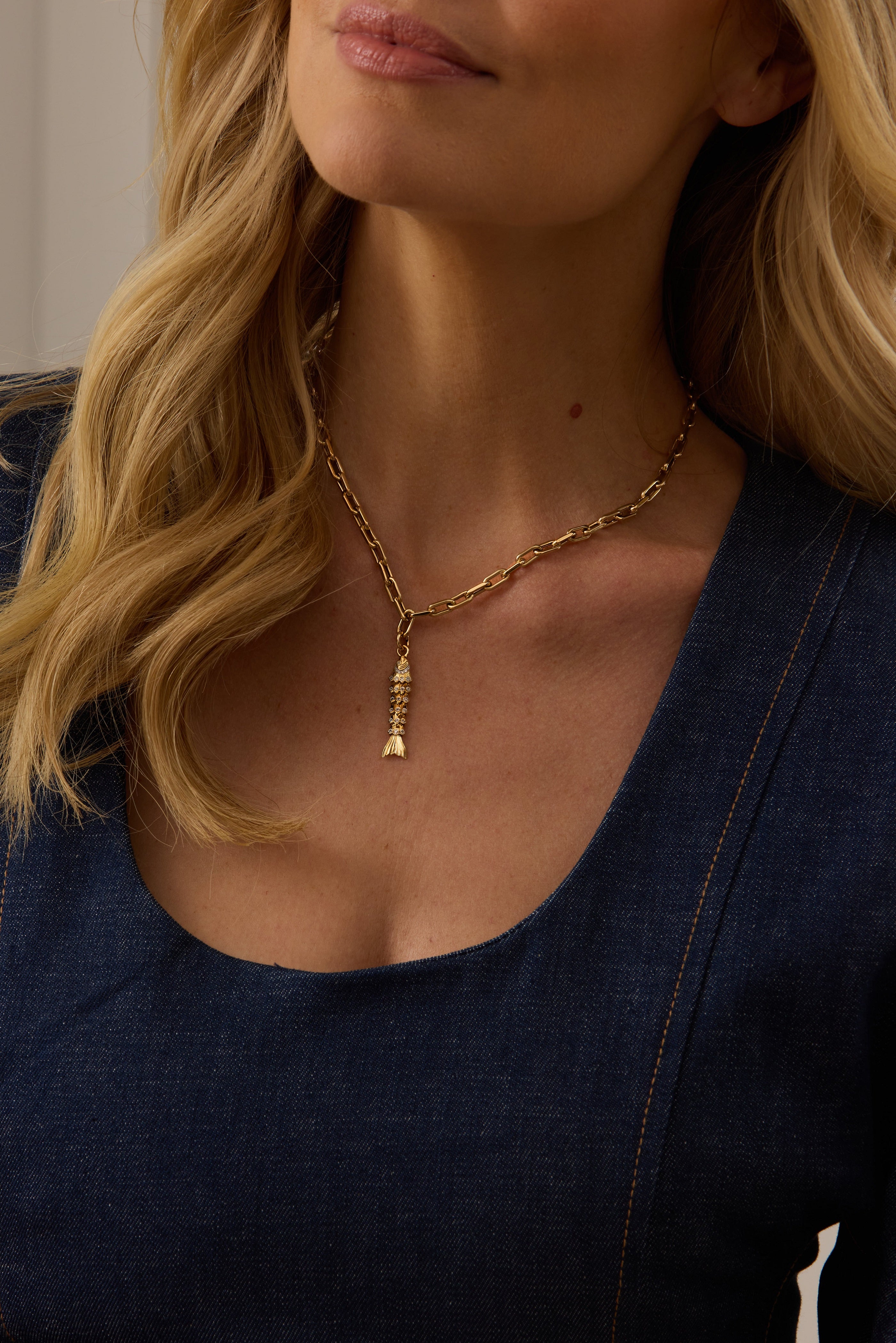 Nantucket Gold & Diamond Fish Charm