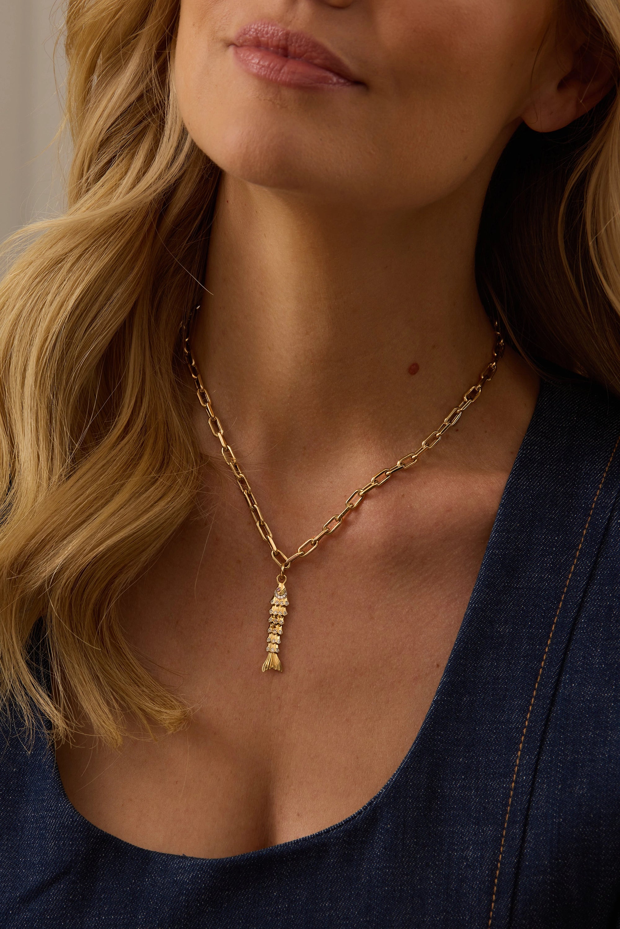 Nantucket Gold & Diamond Fish Charm