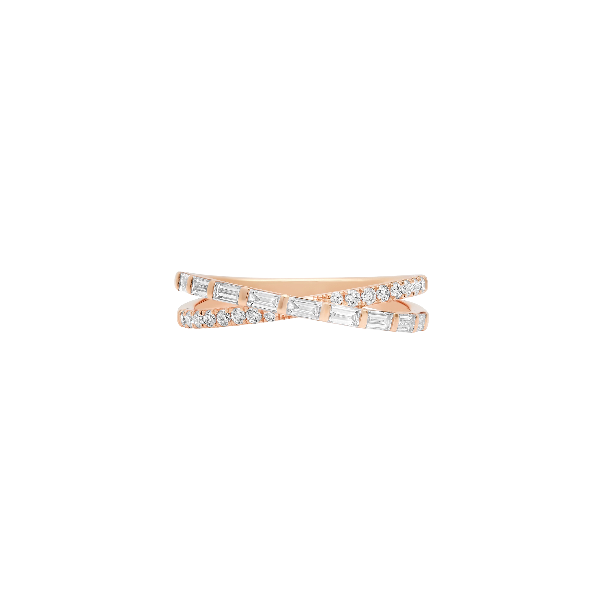 Papua Gold & Diamond Double Crossover Ring