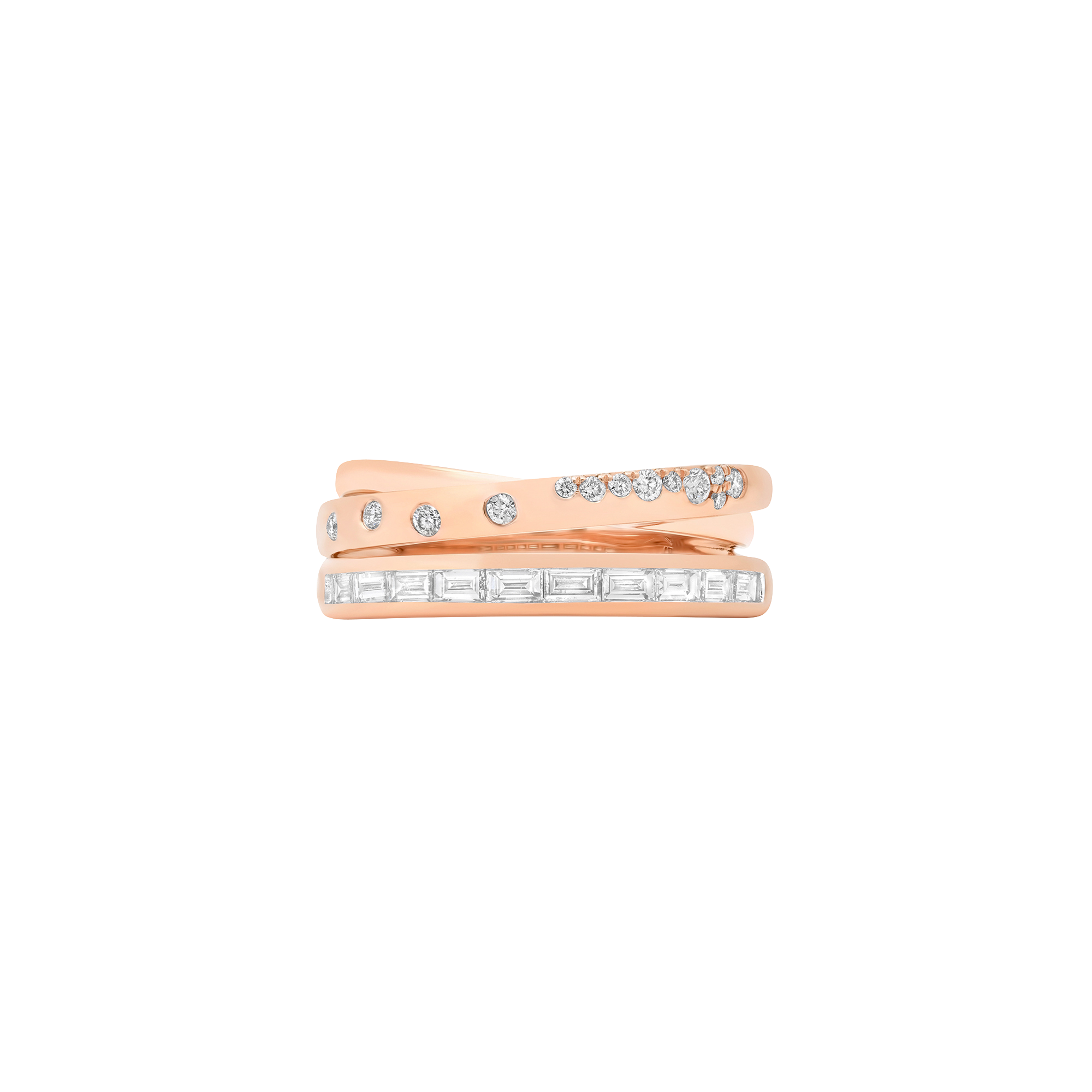 Papua Gold & Diamond Alternate Crossover Ring