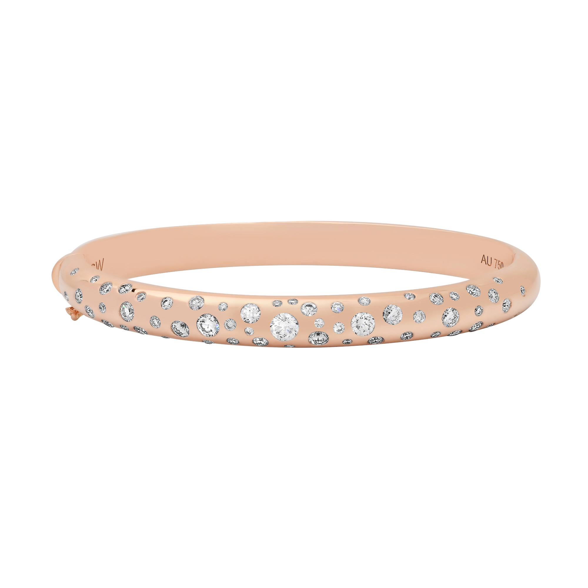 Papua Gold White Diamond Bubble Bangle