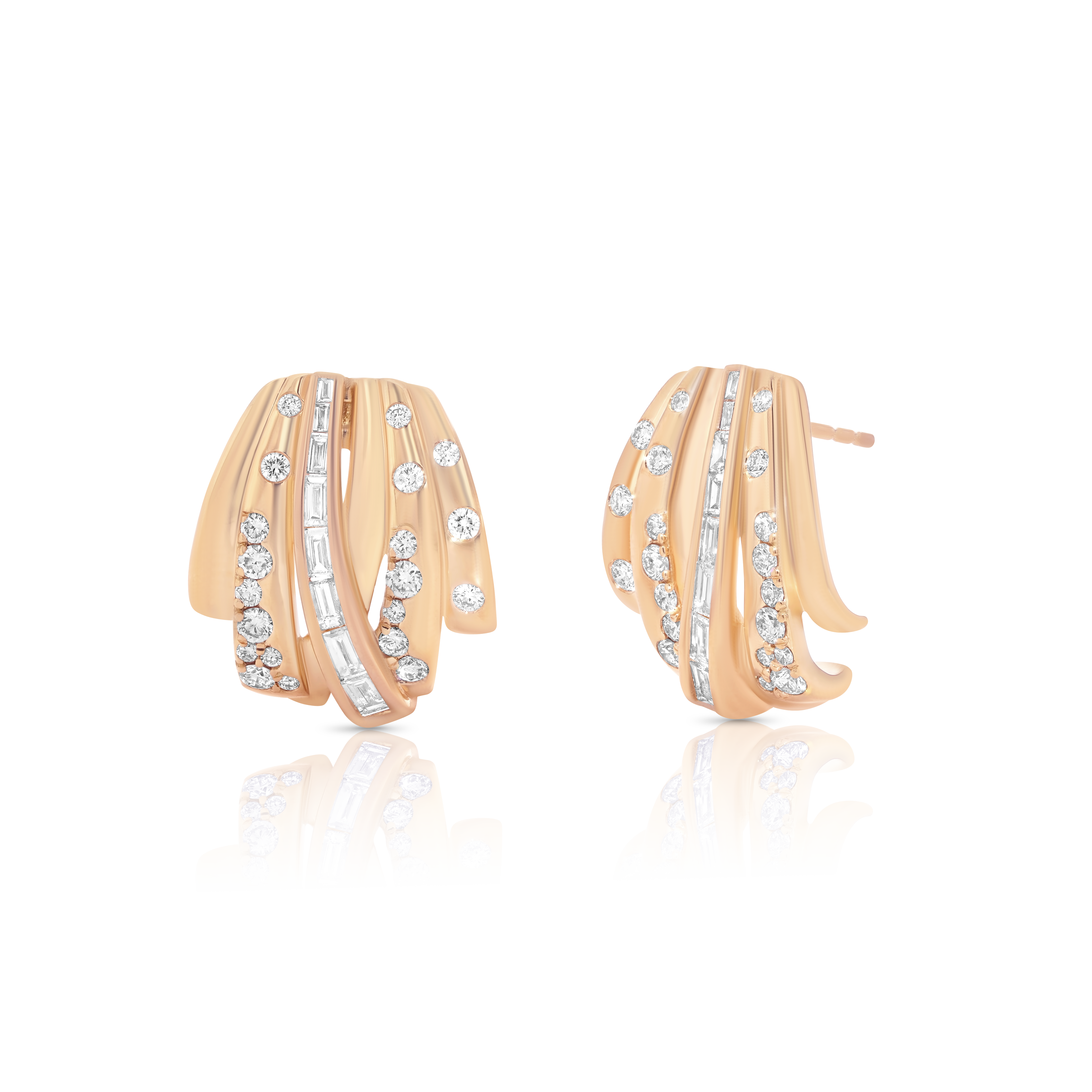 Papua Gold & Diamond Crossover Earring