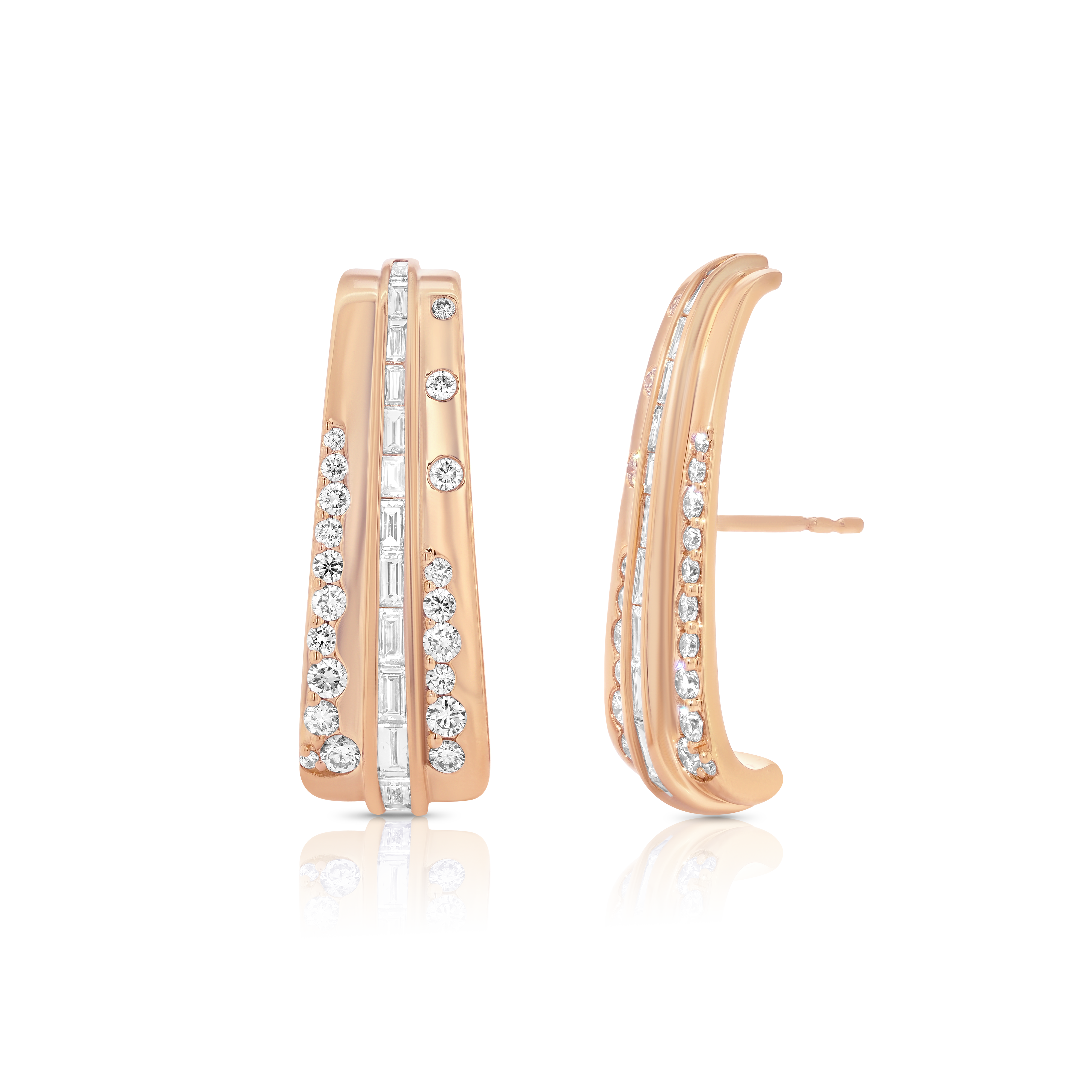 Papua Gold & Diamond Triple Row Earring