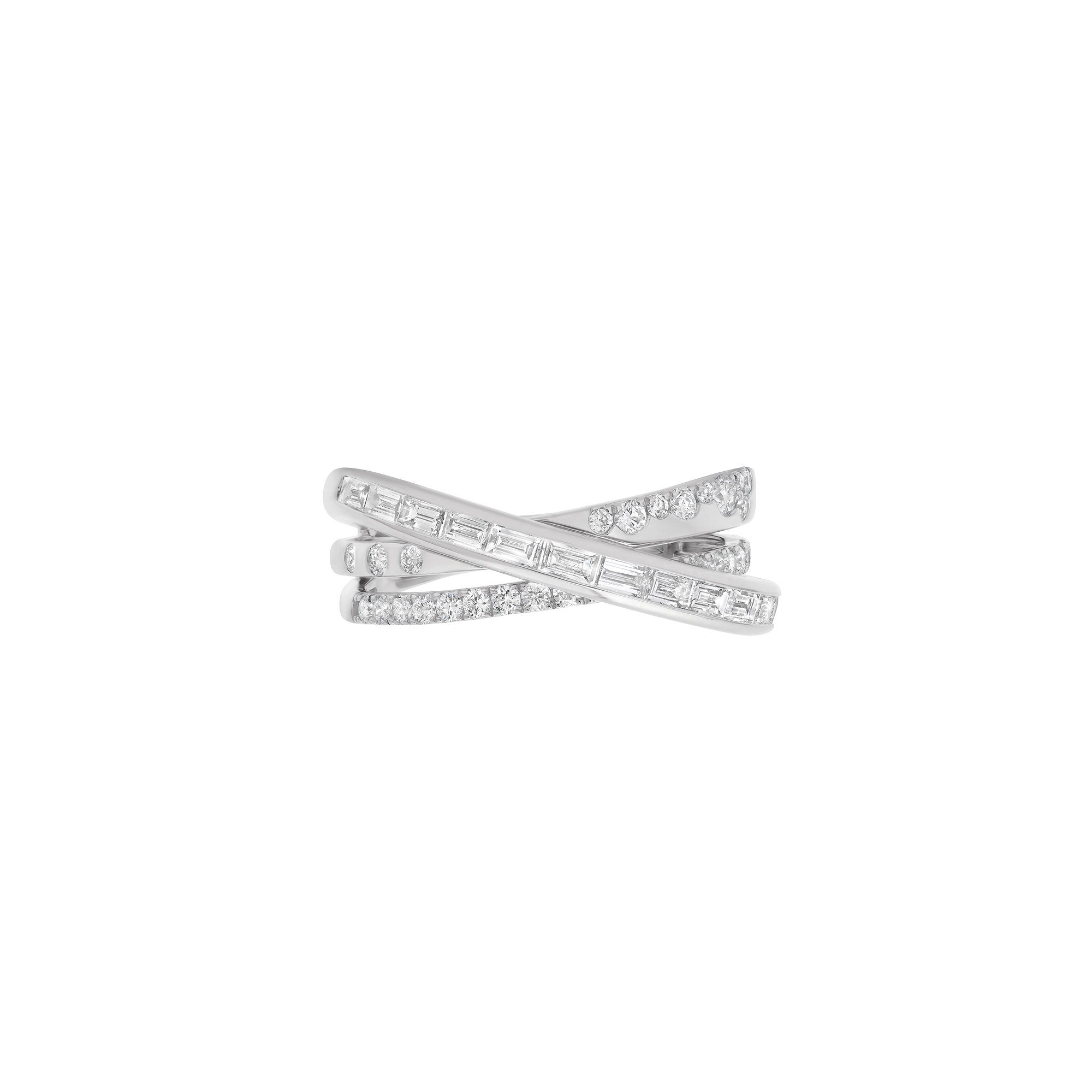 Papua Gold & Diamond Triple Crossover Ring