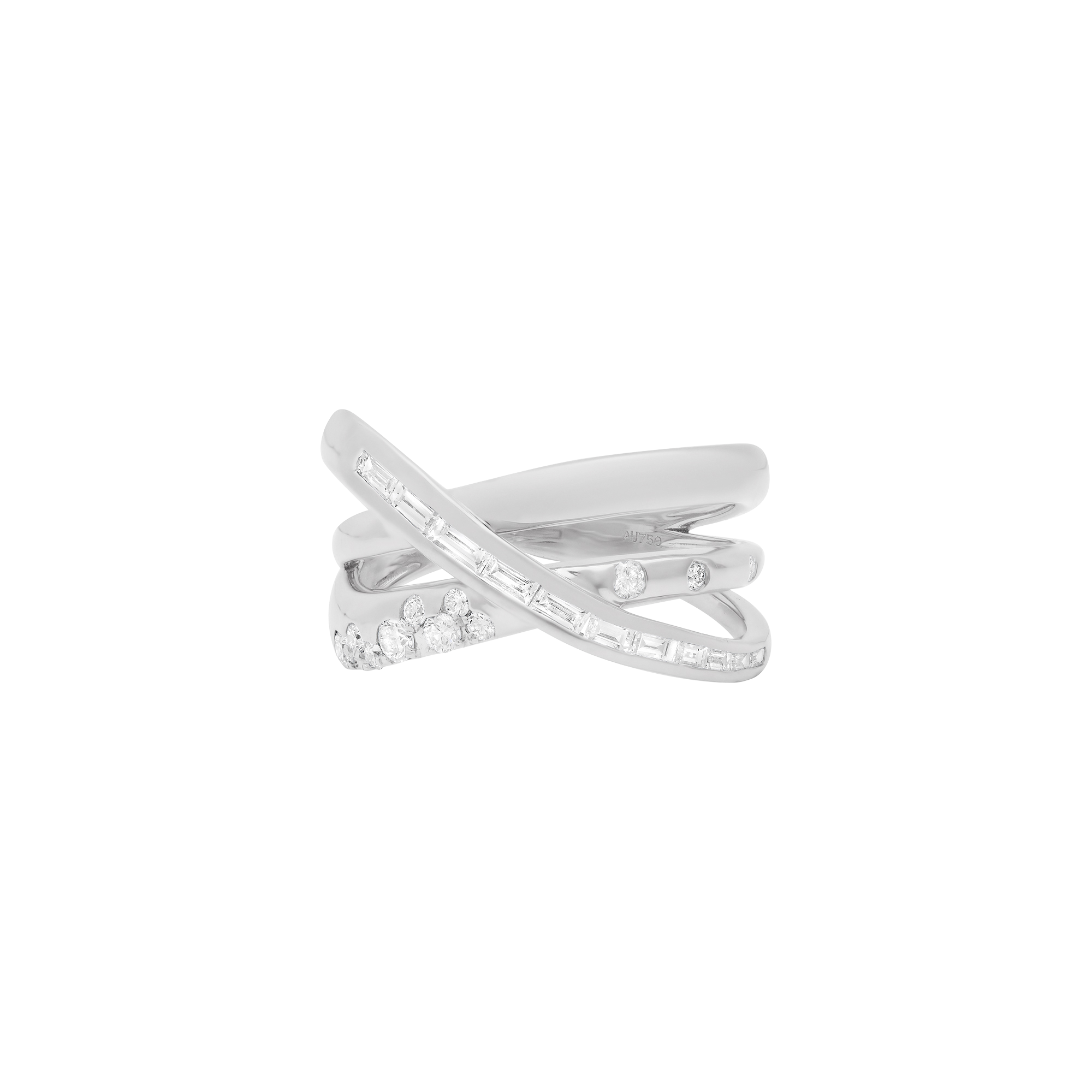 Papua Gold & Diamond Crossover Ring