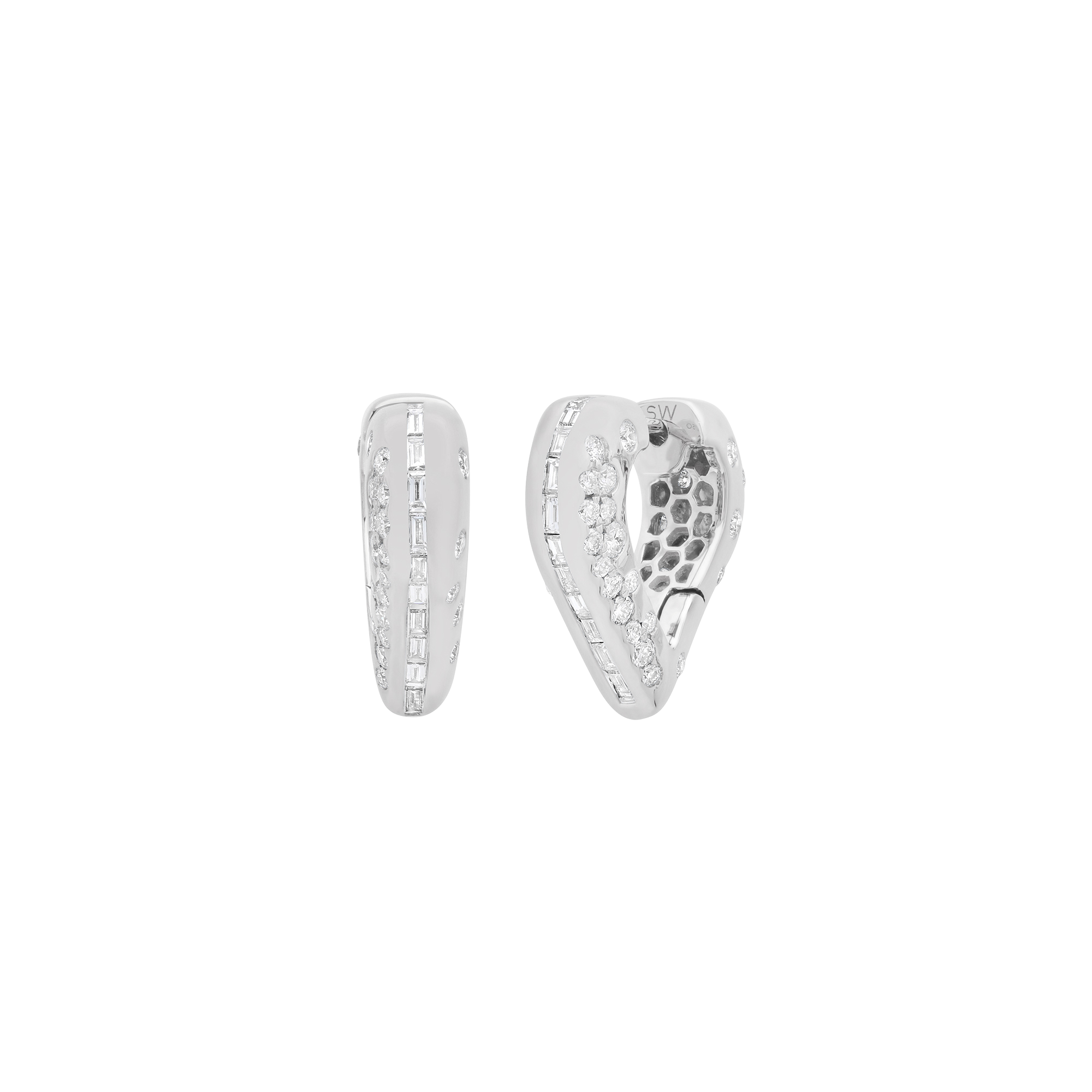 Papua Gold & Diamond Medium Heart Hoop