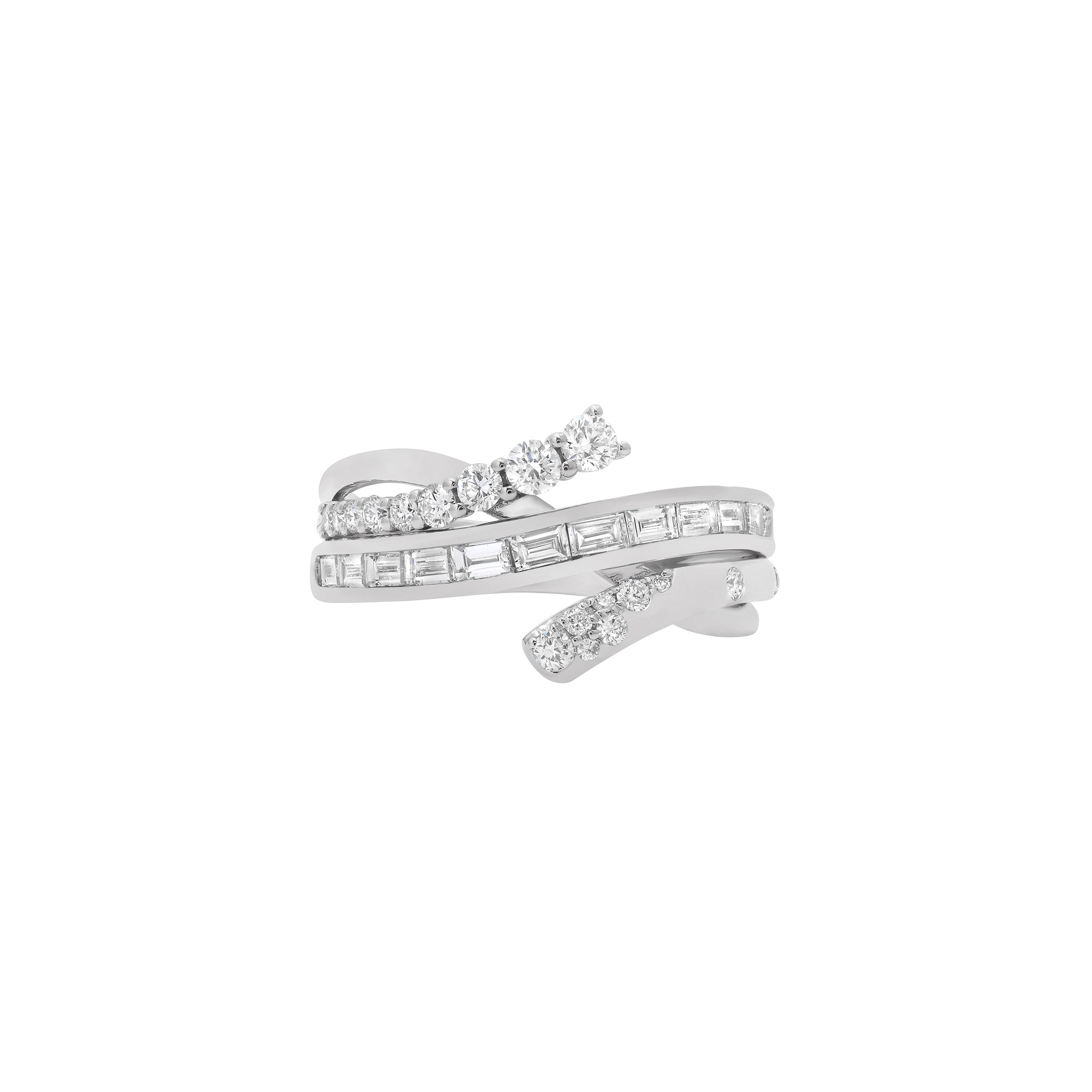 Papua Gold & Diamond Partial Triple Crossover Ring