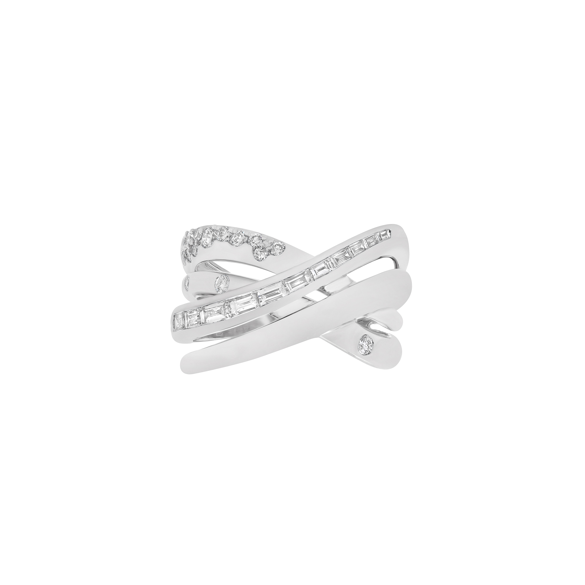 Papua Gold & Diamond Quadruple Crossover Ring