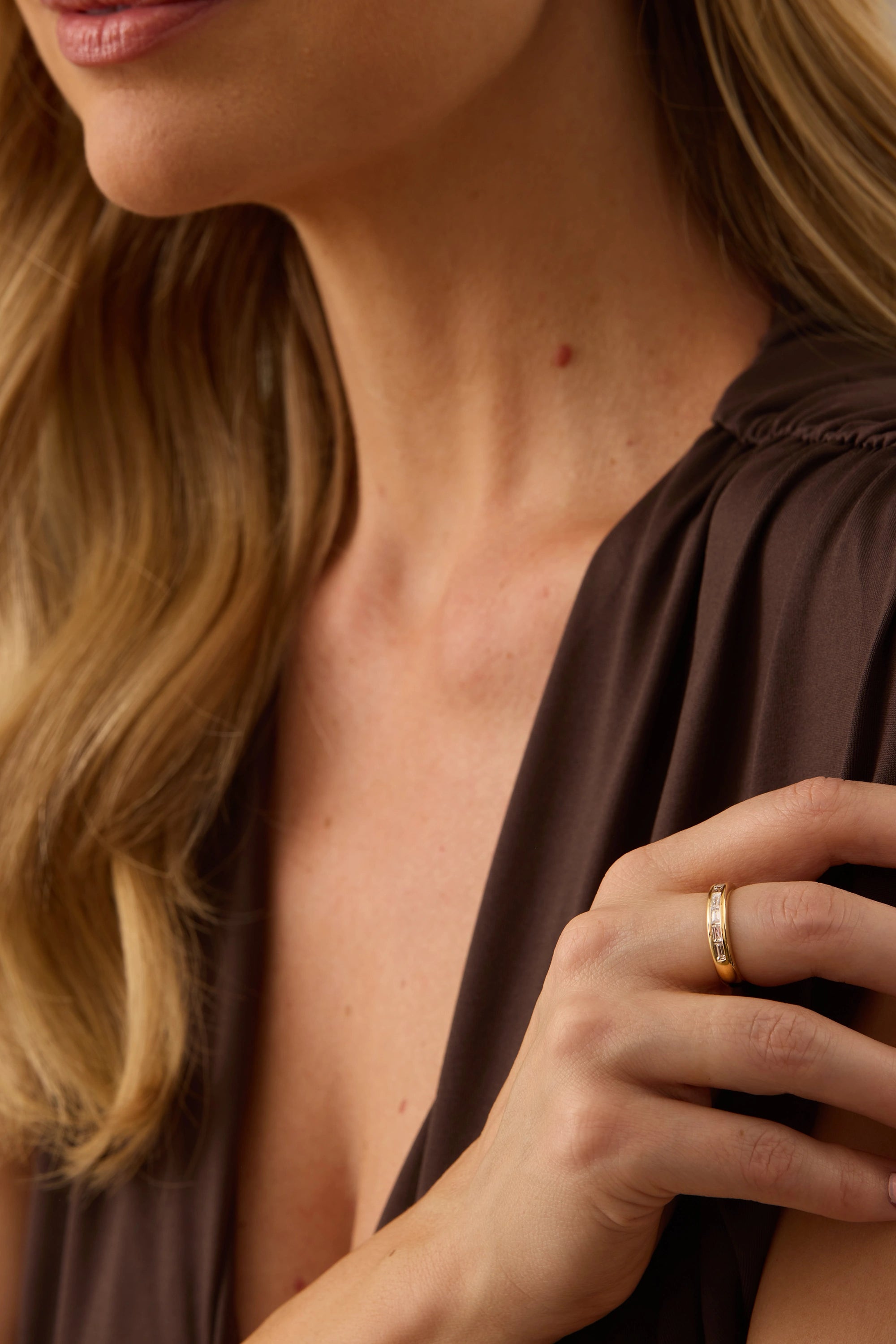 Papua Gold & Baguette Diamond Ring