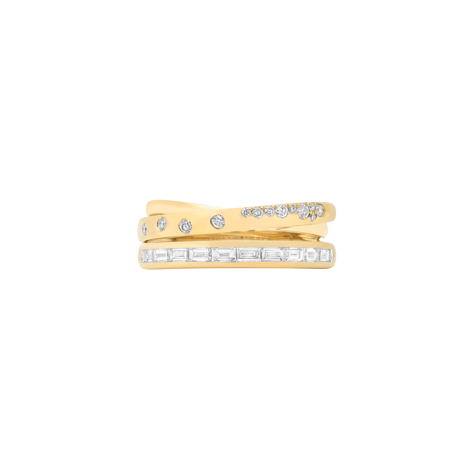 Papua Gold & Diamond Alternate Crossover Ring