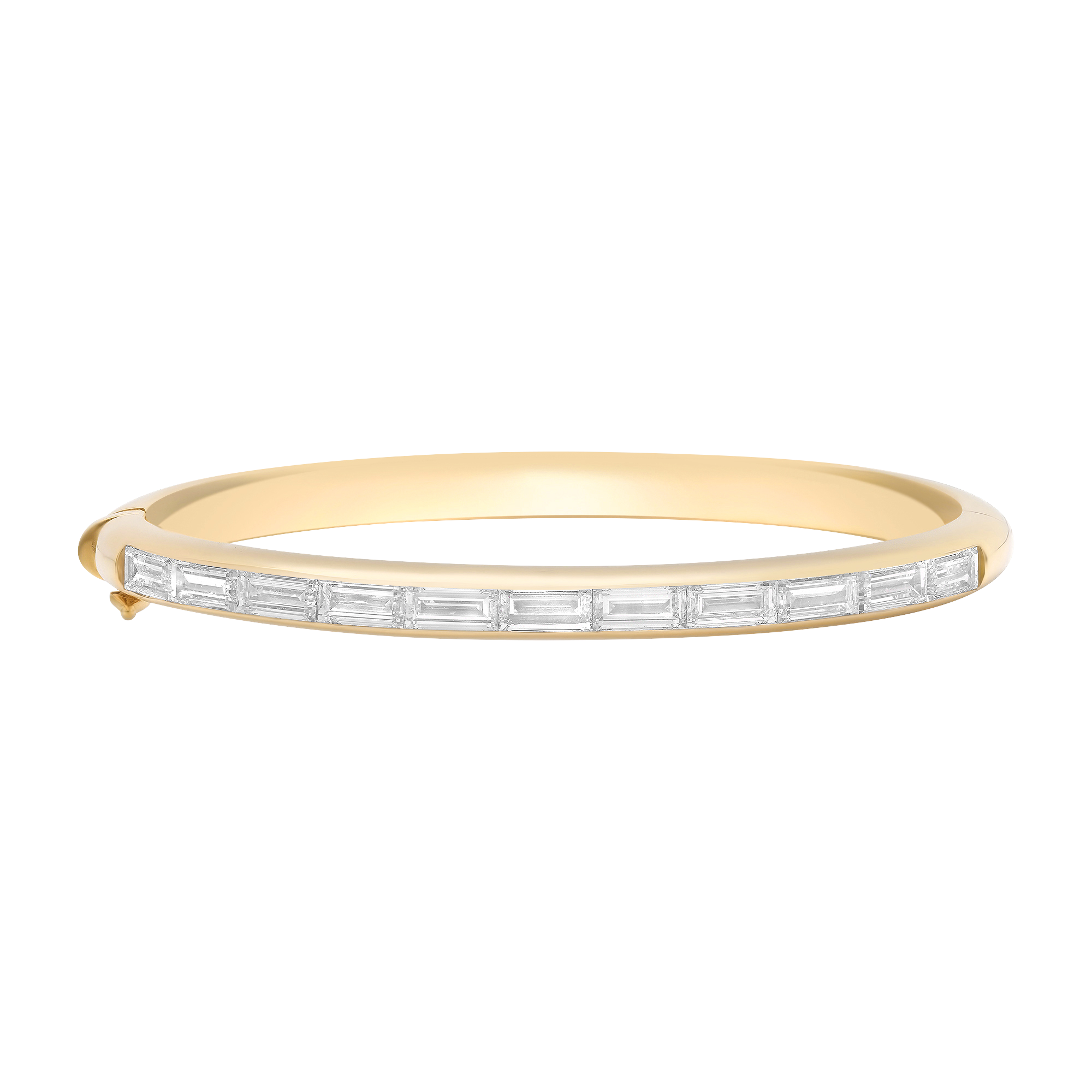 Papua Gold White Diamond Baguette Bangle
