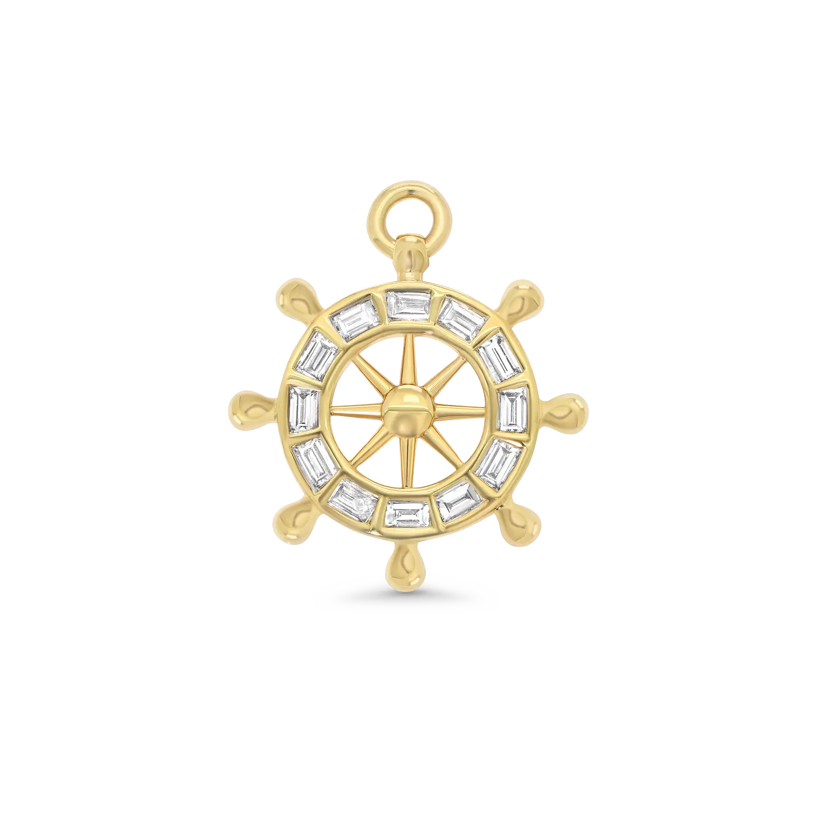 Papua Gold & Diamond Captains Wheel Charm