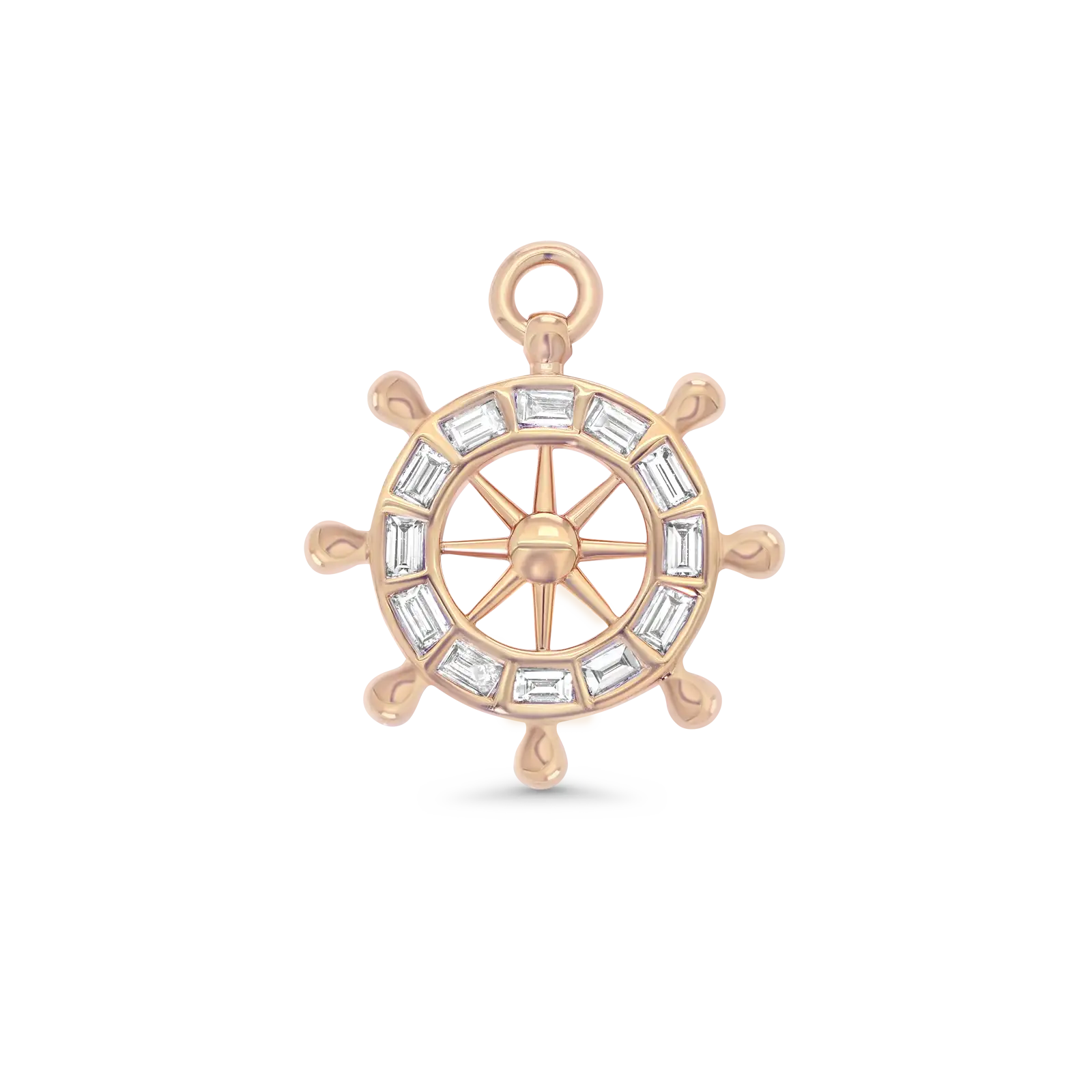 Papua Gold & Diamond Captains Wheel Charm