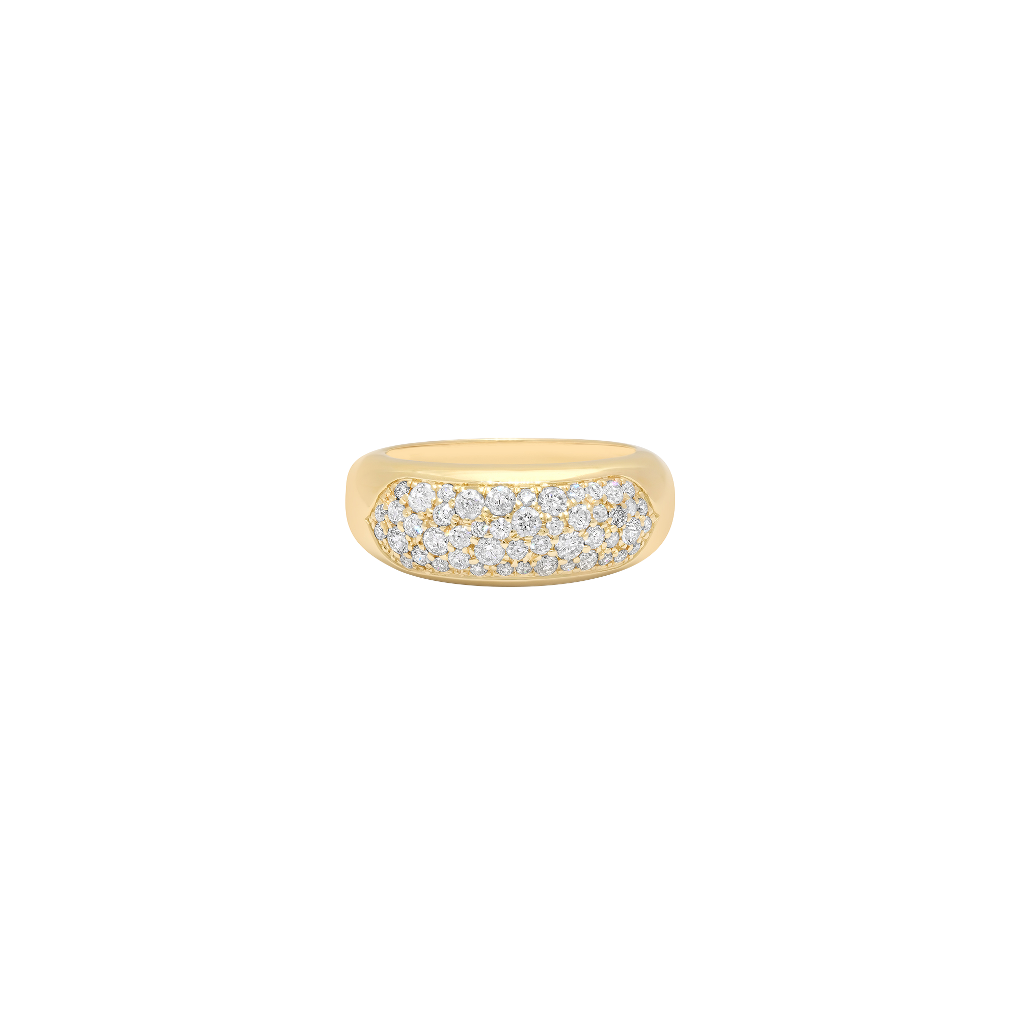 Papua Gold White Diamond Gypsy Pinky Ring