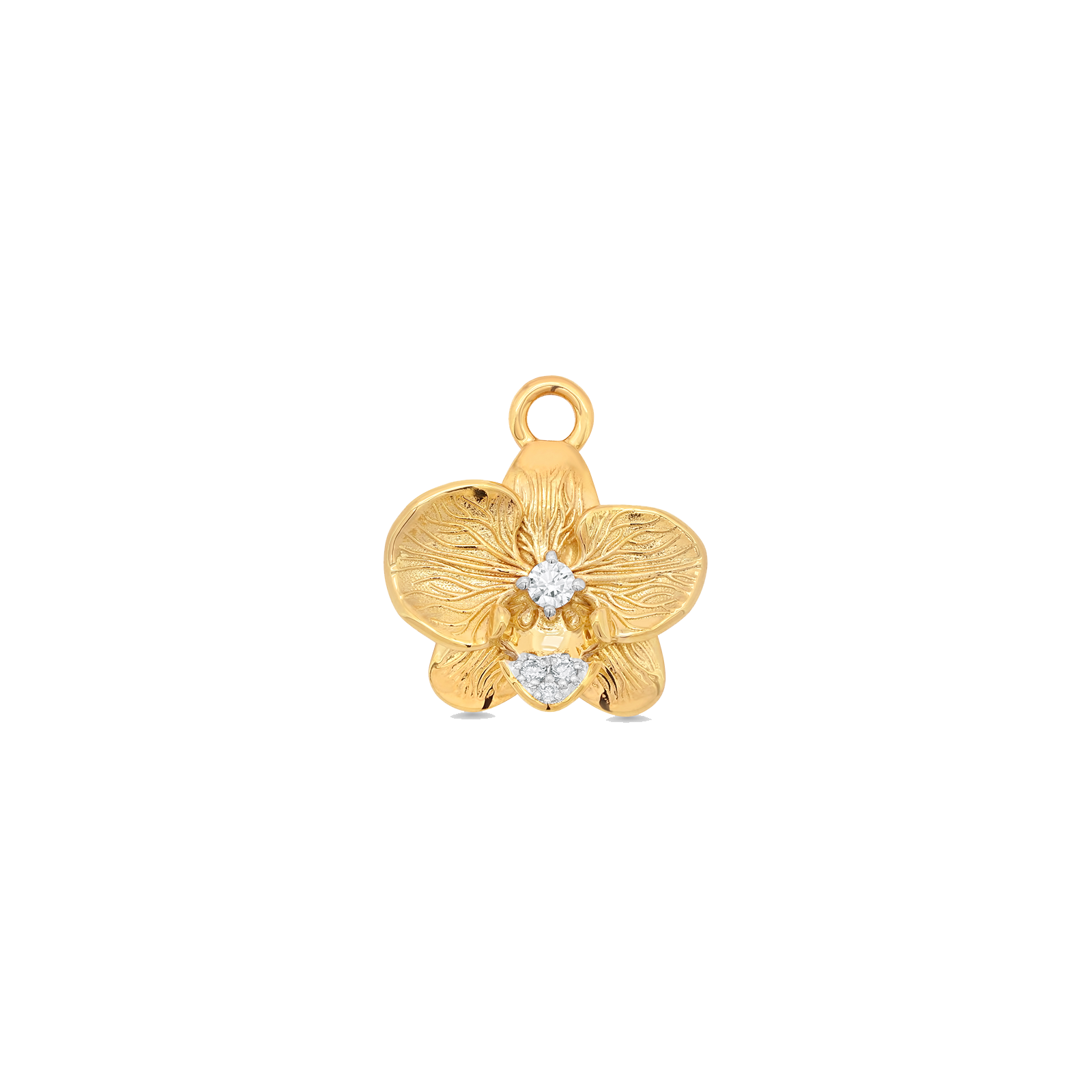 Papua Gold & Diamond Orchid Charm