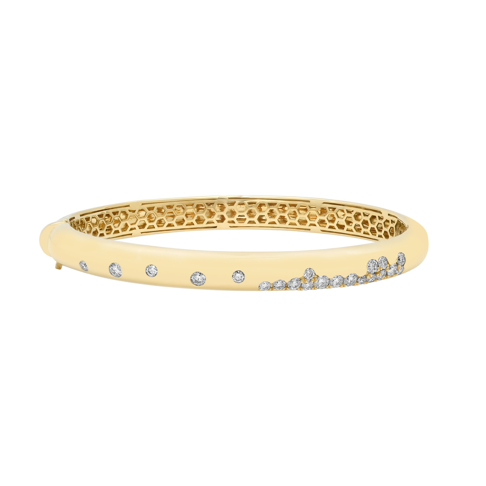 Papua Gold & Diamond Pave Thin Bangle