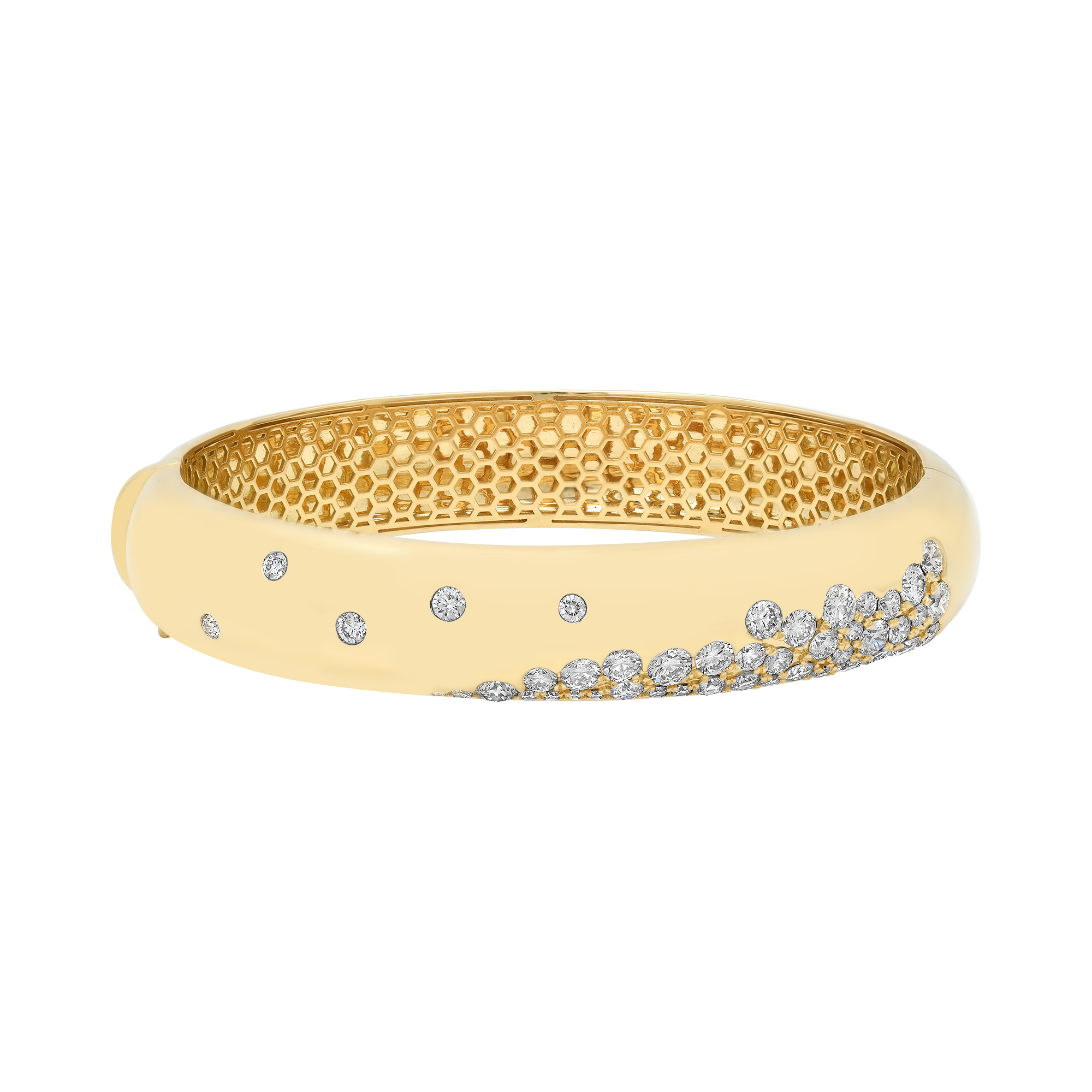 Papua Gold & Diamond Pave Thick Bangle