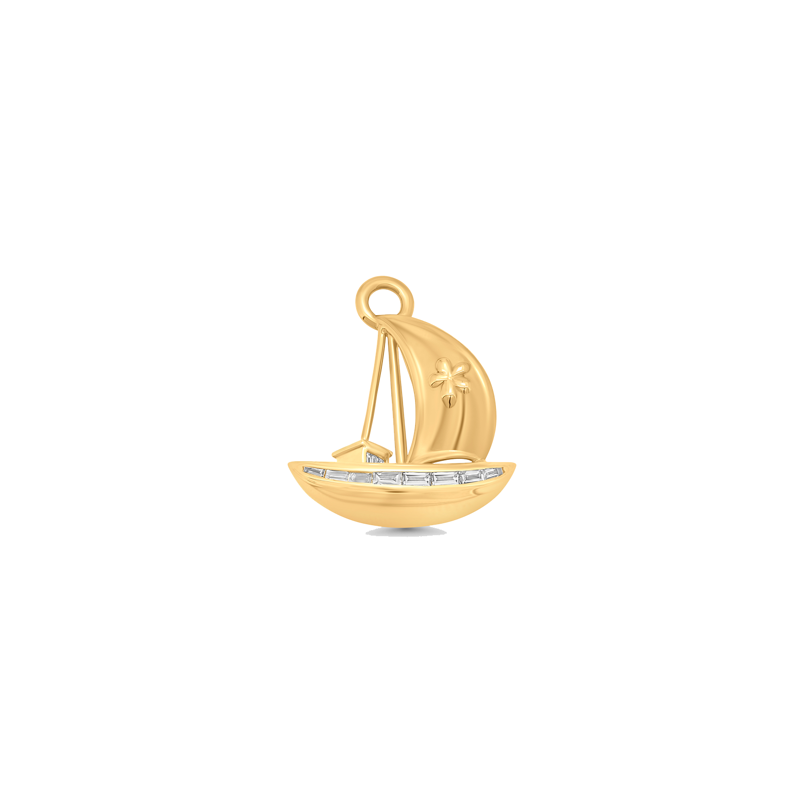 Papua Gold & Diamond Sailboat Charm