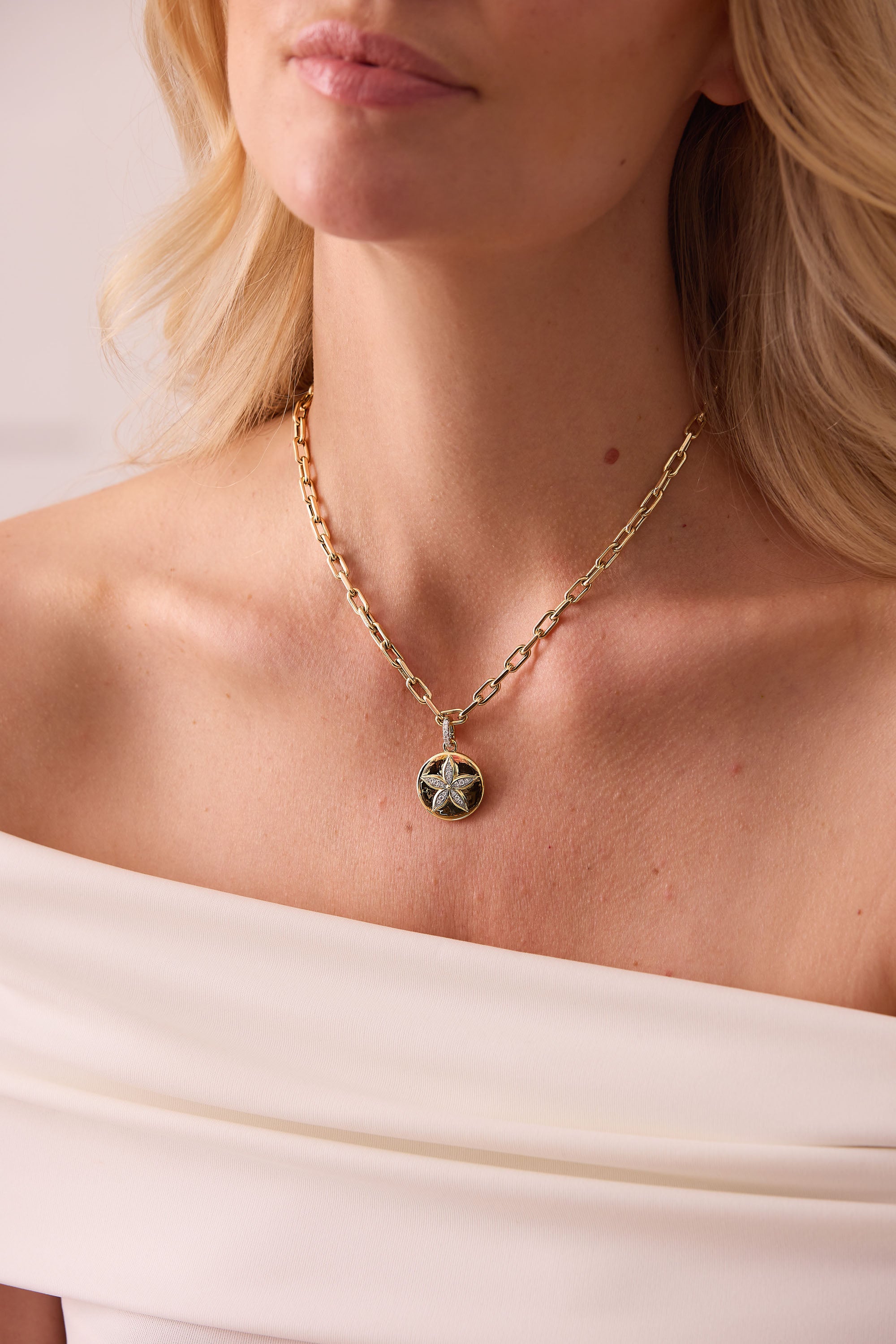 Papua Gold & Diamond Sand Dollar Charm