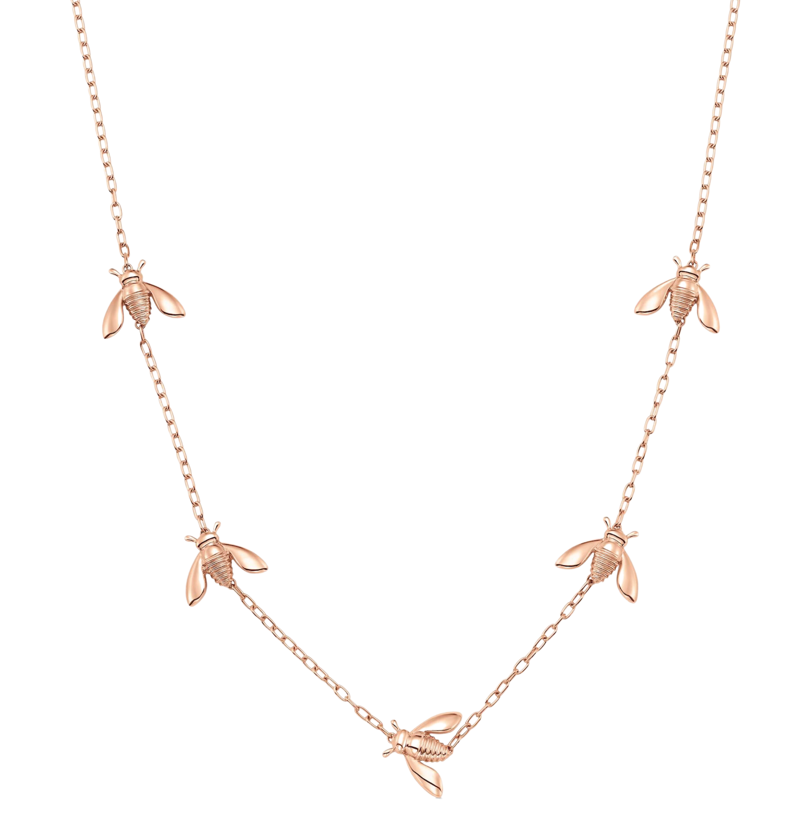 Queen Bee Gold Extra Petite Five-Station 17" Necklace