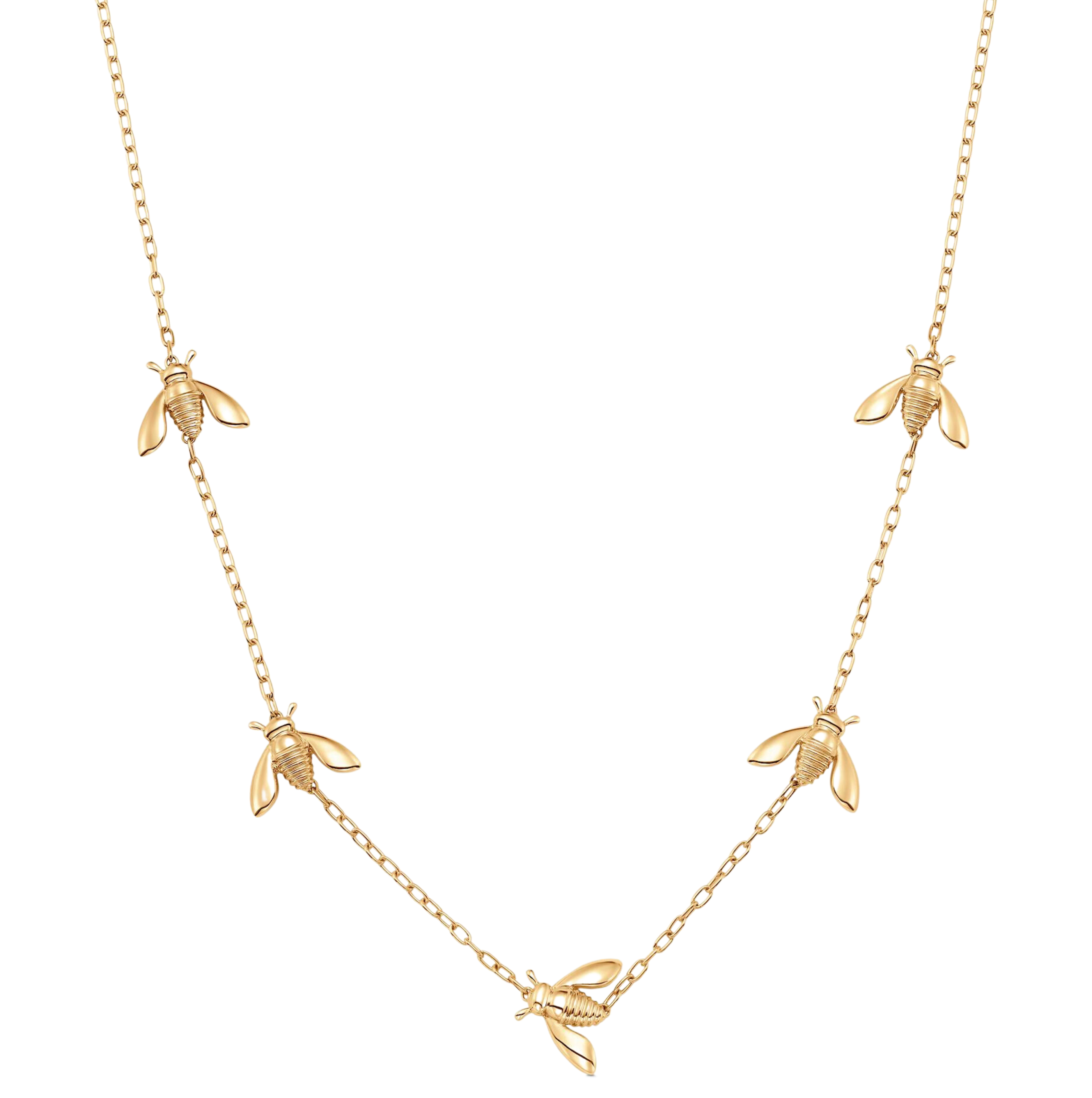 Queen Bee Gold Extra Petite Five-Station 17" Necklace