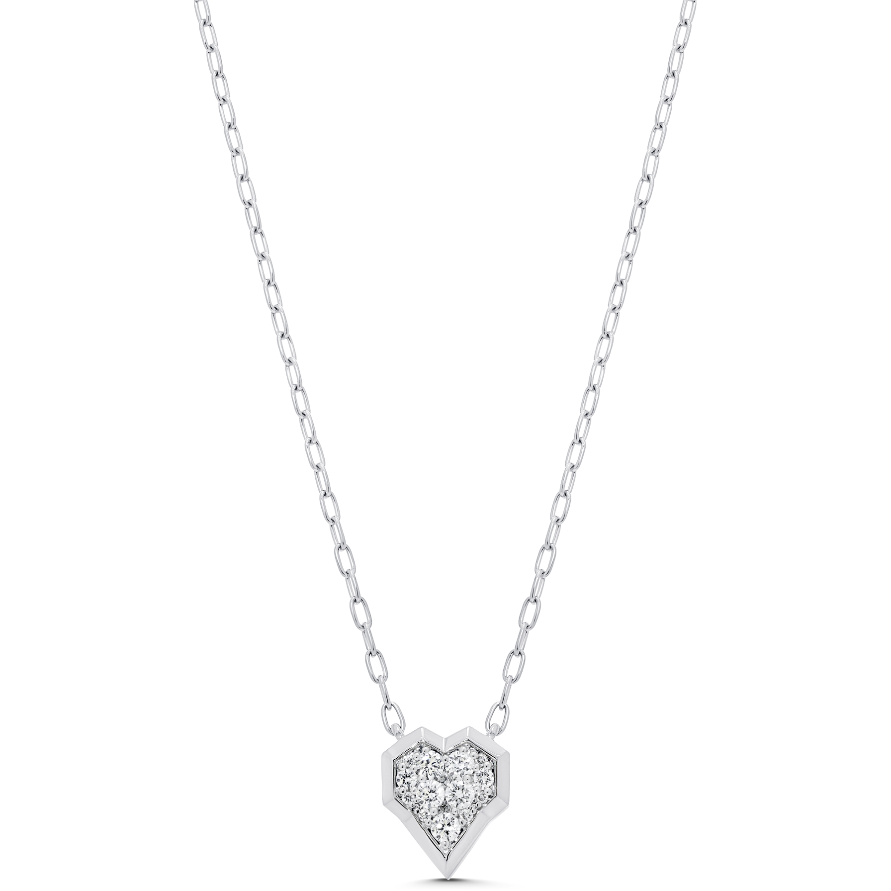 Honey Comb Gold and Diamond Heart Necklace