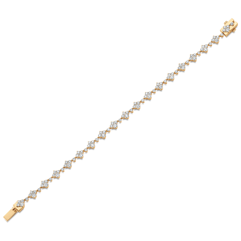 Dujour Gold and Diamond Four-Cluster Bracelet