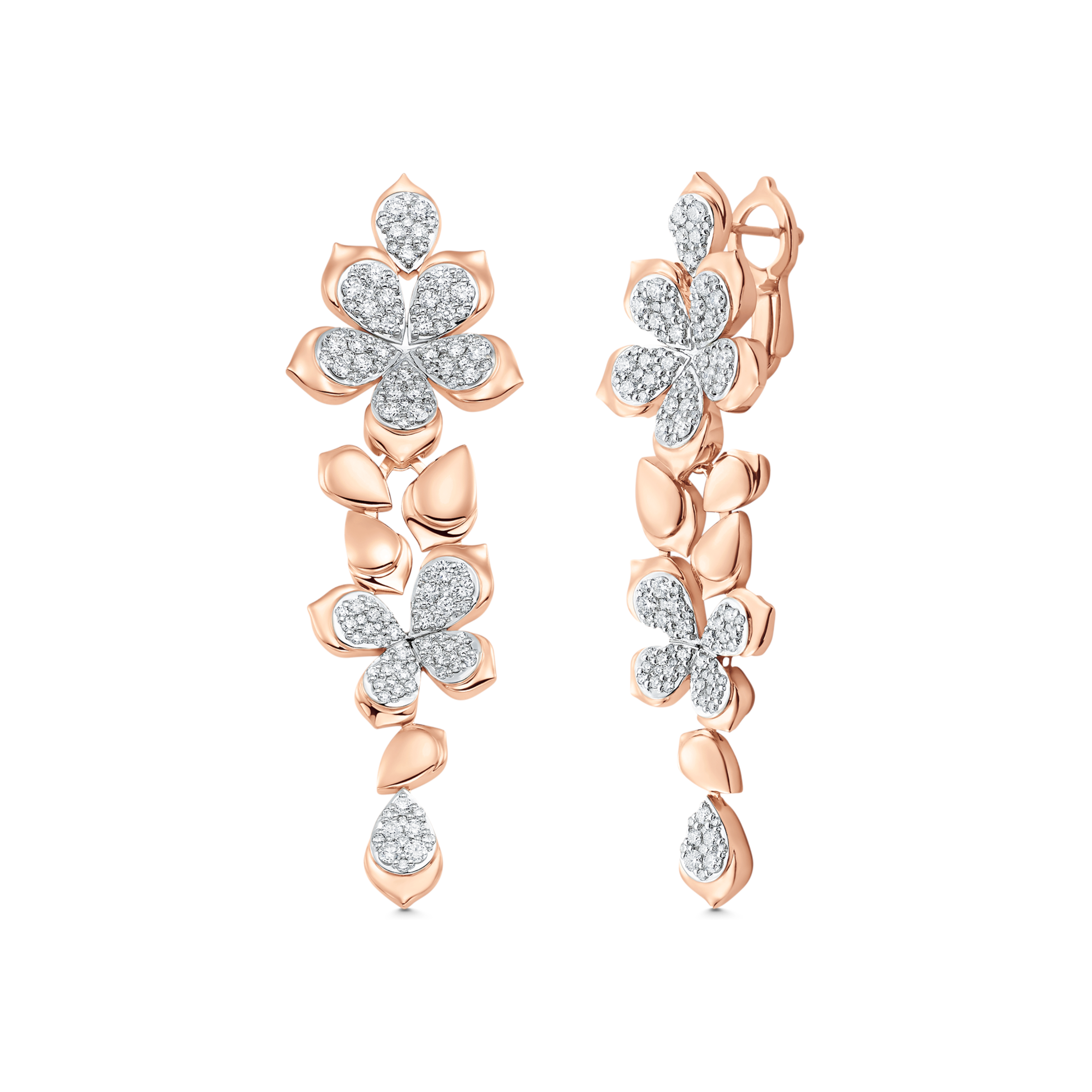 Lierre Gold and Diamond Detachable Partial Pear Flower Drop Earring