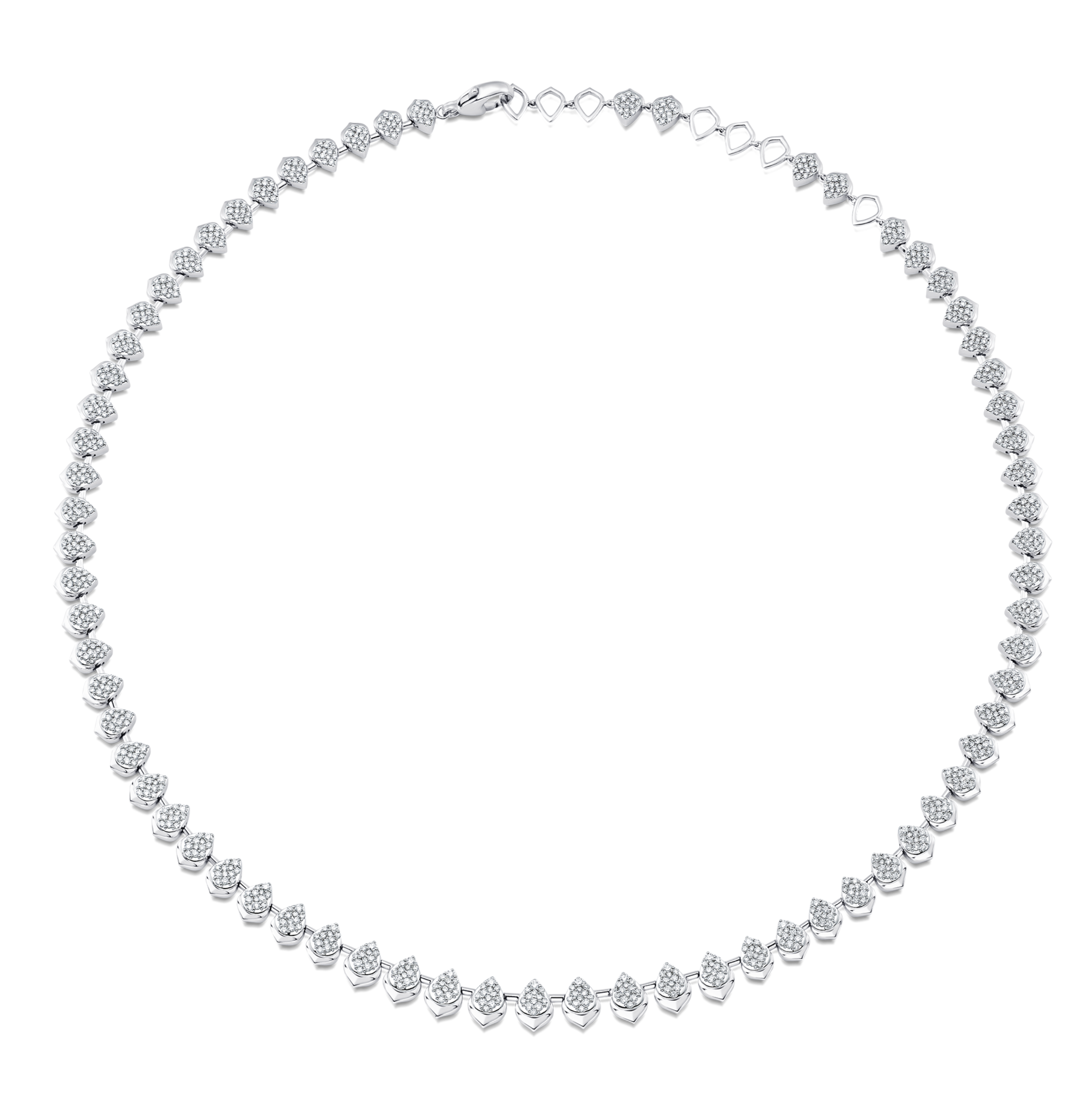 Lierre Gold and Full Diamond Pear with Halo Choker