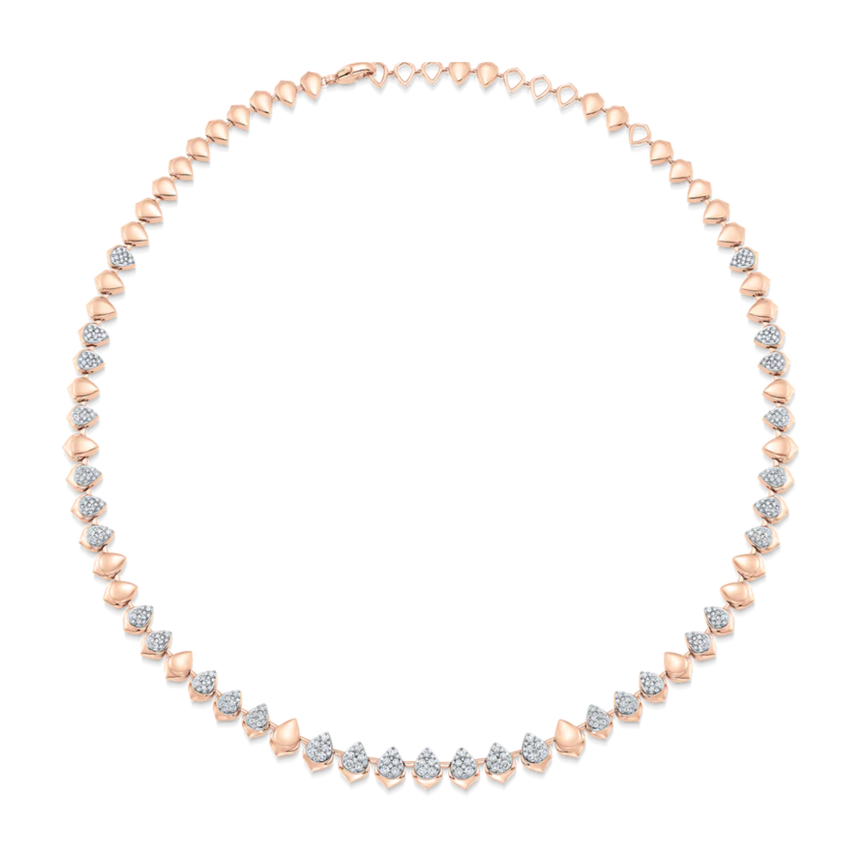 Lierre Gold and Partial Diamond Pear with Halo Choker