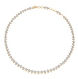 Lierre Gold and Full Diamond Pear with Halo Choker