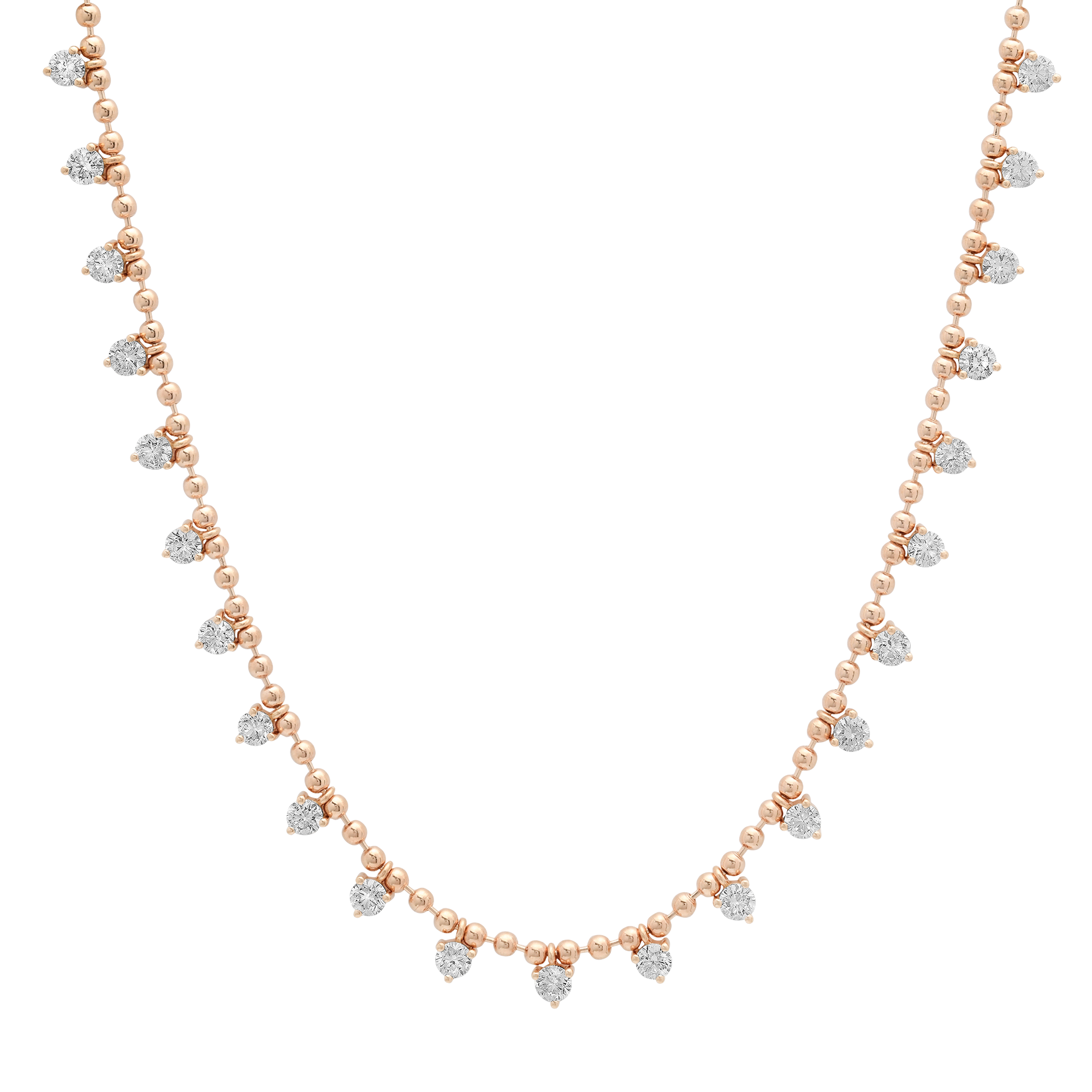 SW Gold 27 Drop Round Diamond 16" Necklace