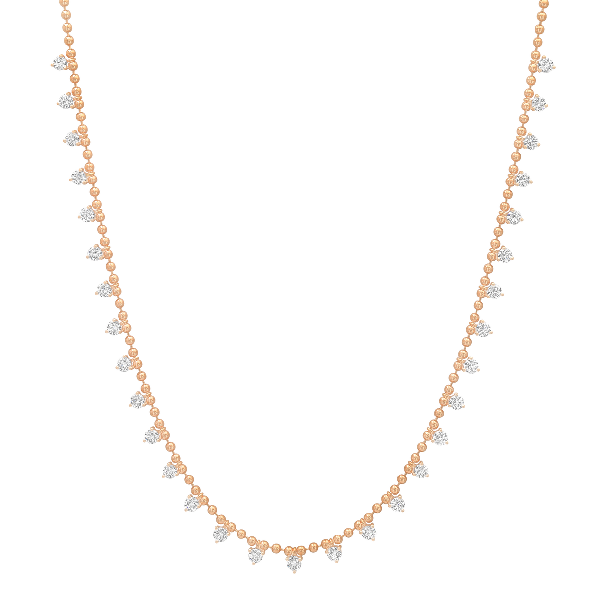 SW Gold 31 Drop Round Diamond 18" Necklace