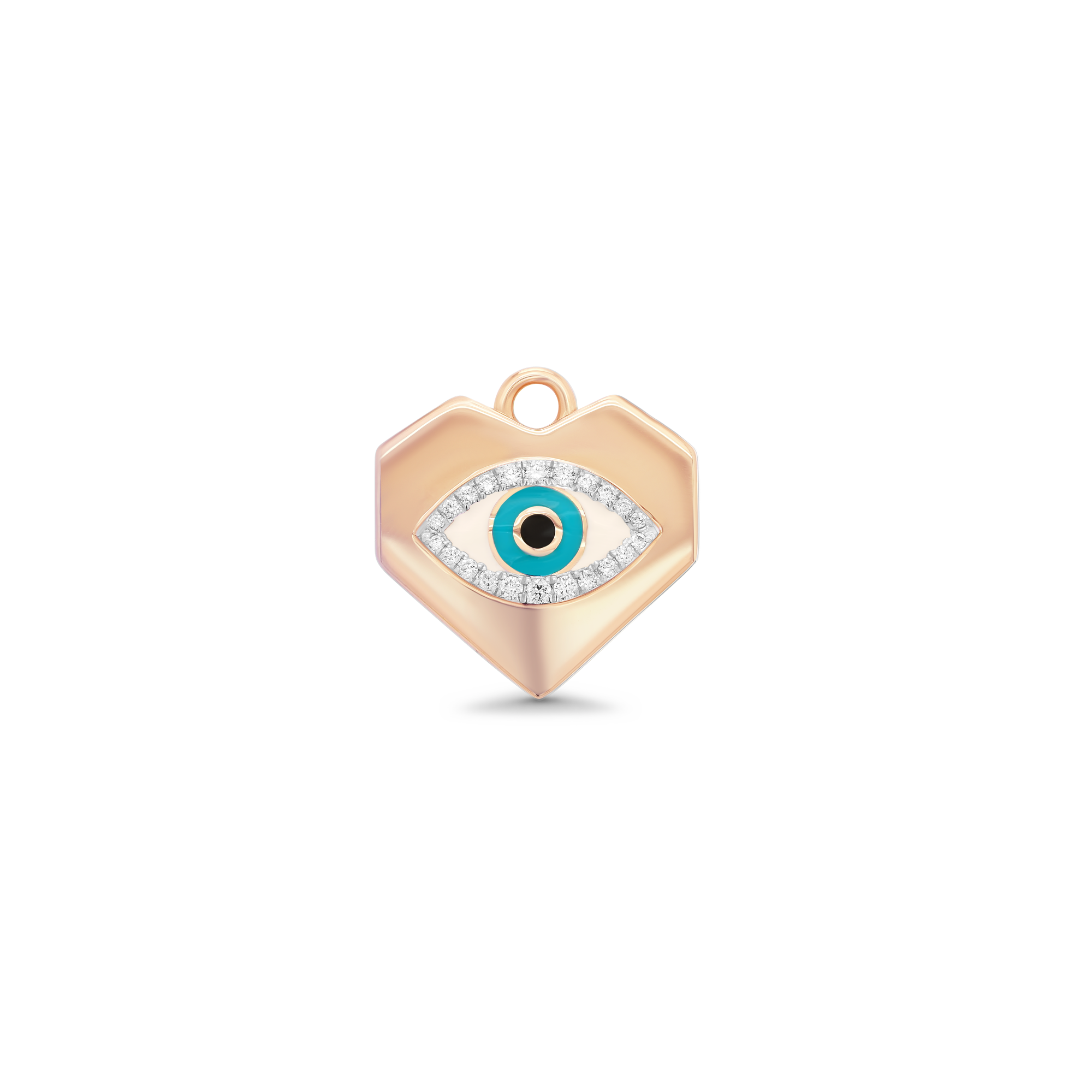 SW Gold & Diamond Evil Eye Heart Charm