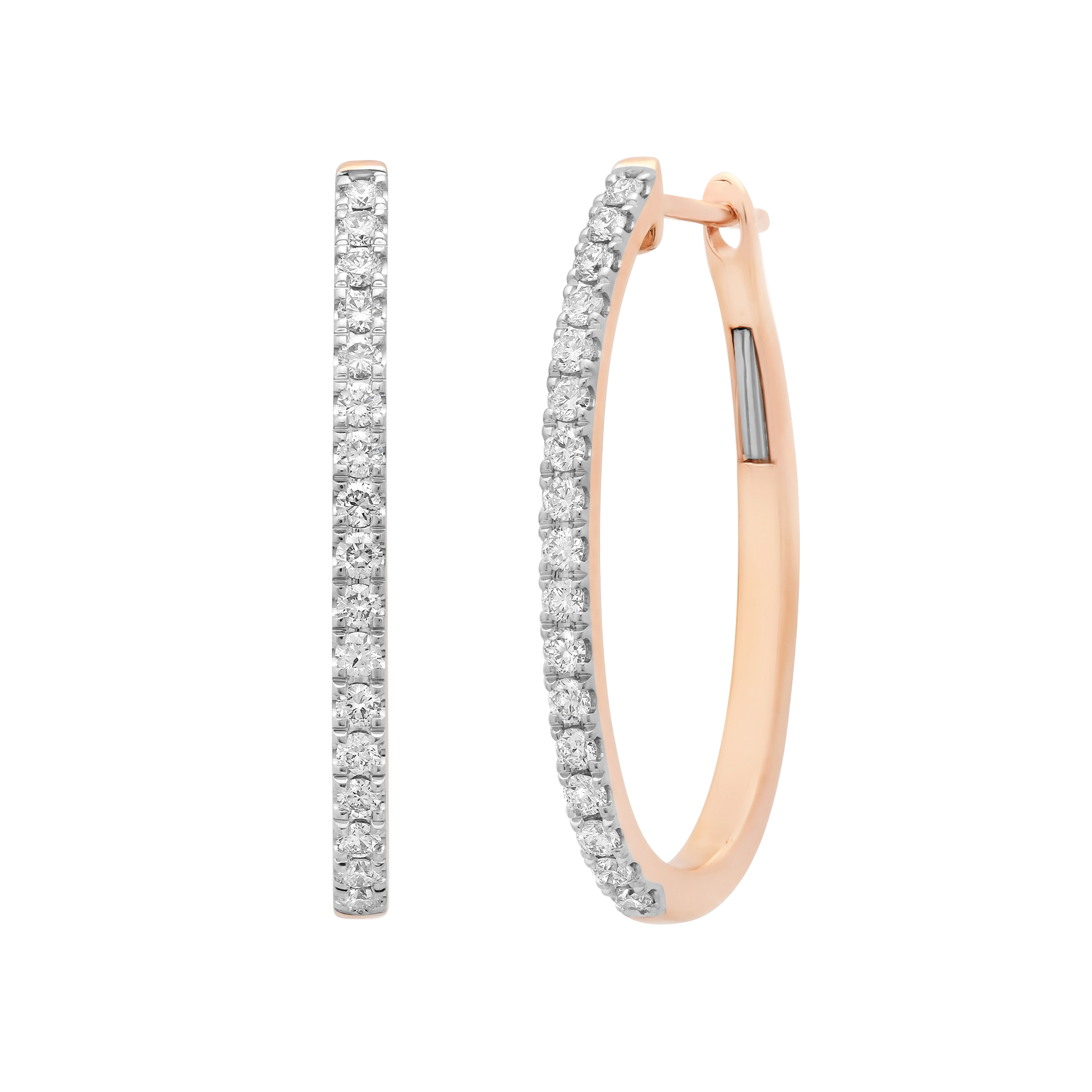 SW Gold & Diamond Elongated Large Eternity Hoops