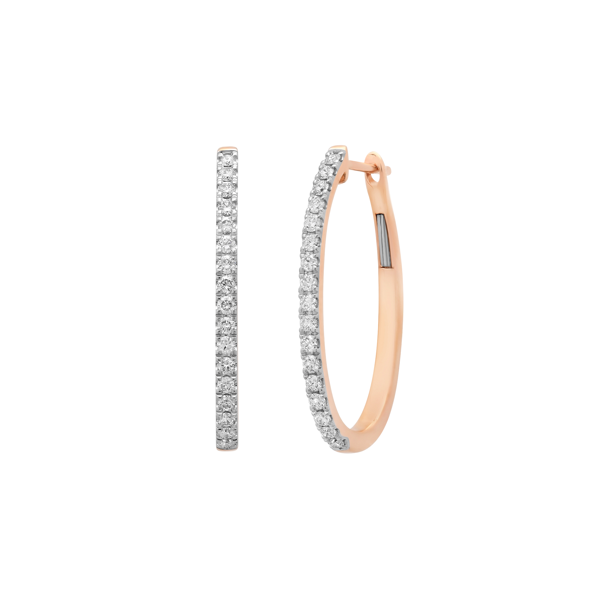 SW Gold & Diamond Elongated Large Eternity Hoops