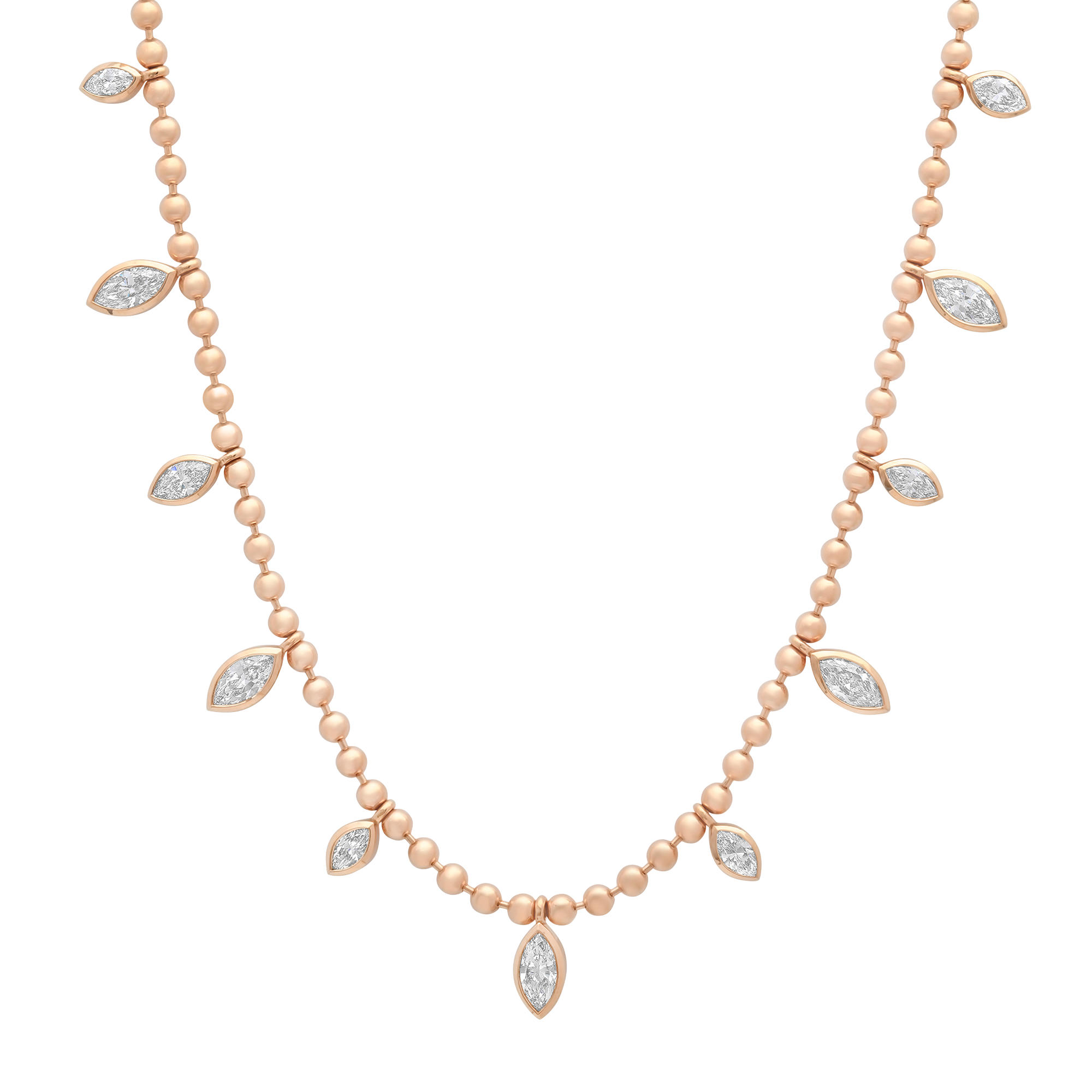 SW Gold 11 Drop Marquise 16" Necklace