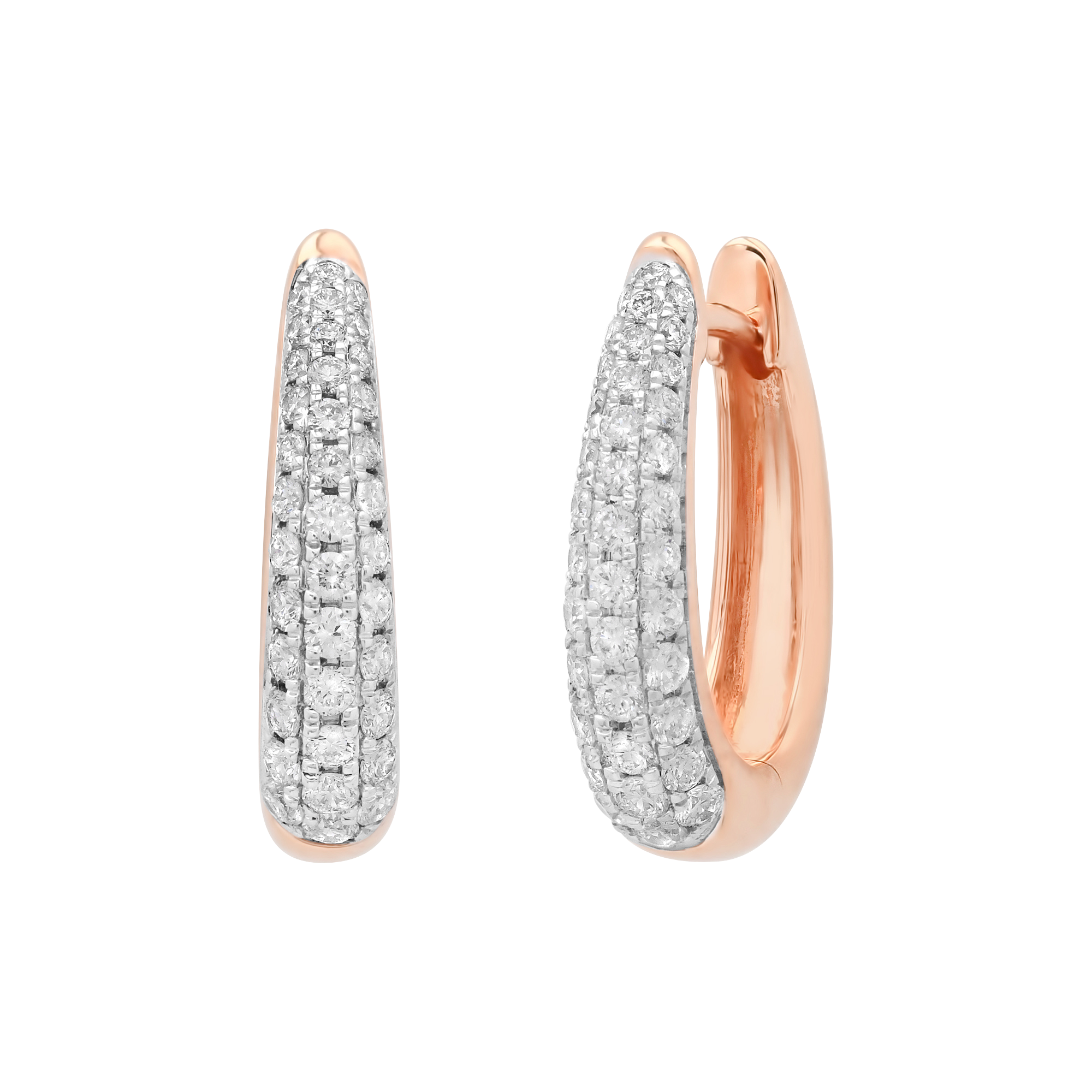 SW Gold & Diamond Pave Petite Hoops
