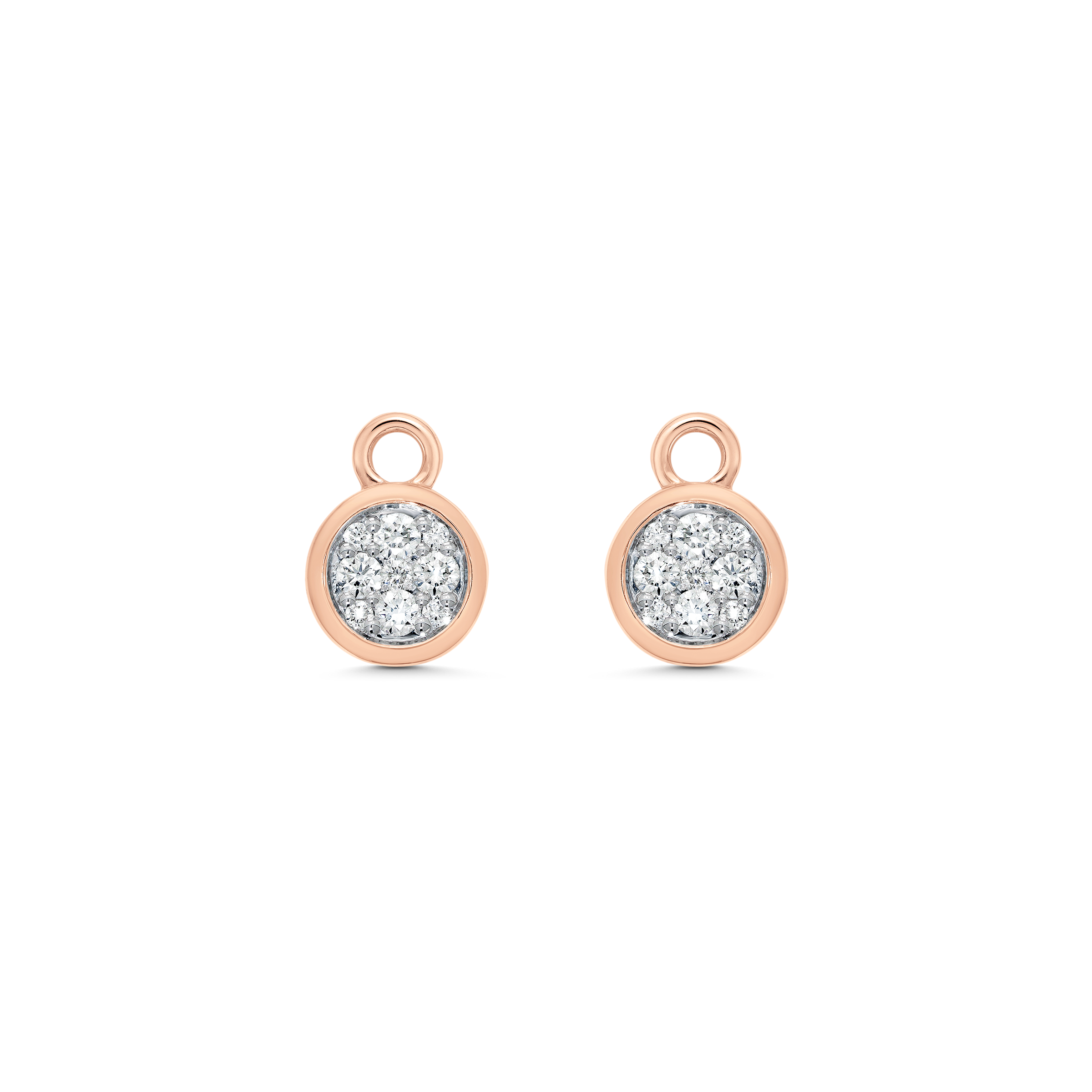 Gold and Diamond Round Earring Charms