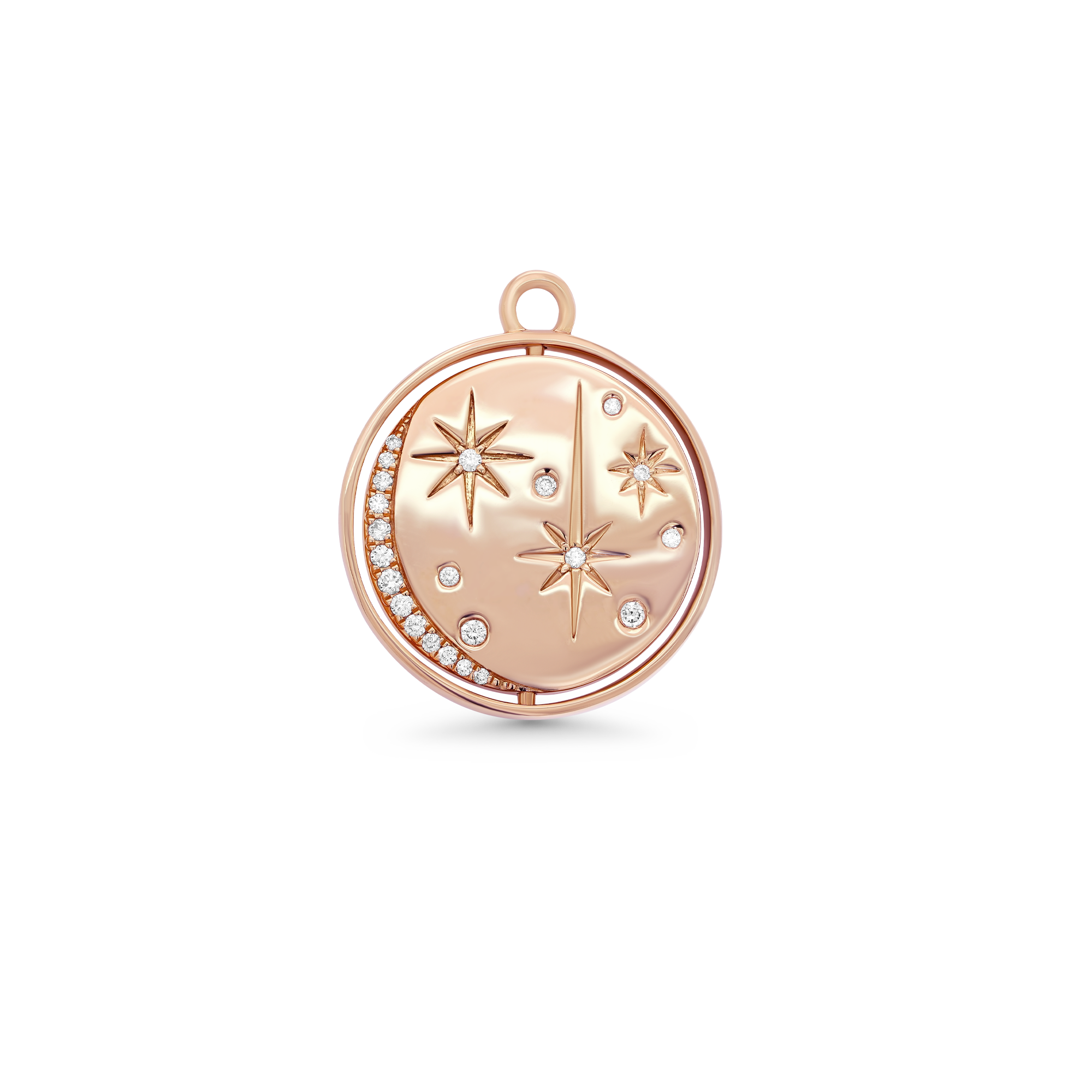 SW Gold & Diamond Sun and Moon Charm