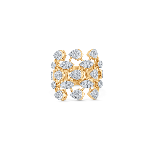 Lierre Gold and Diamond Marquise Pear Ring