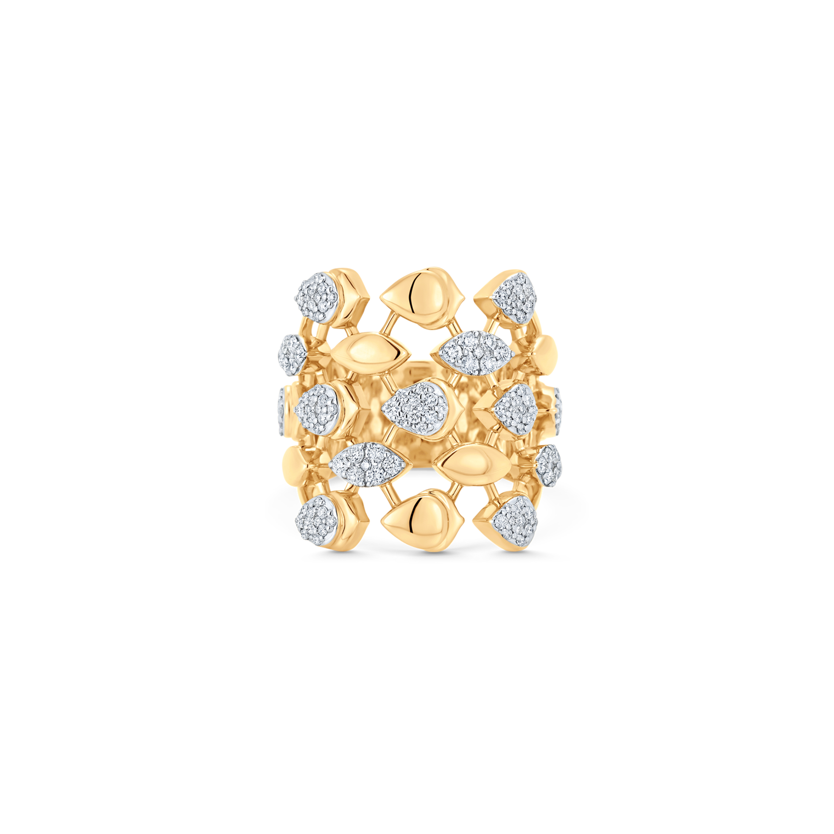 Lierre Gold and Diamond Pear Marquise Partial Ring