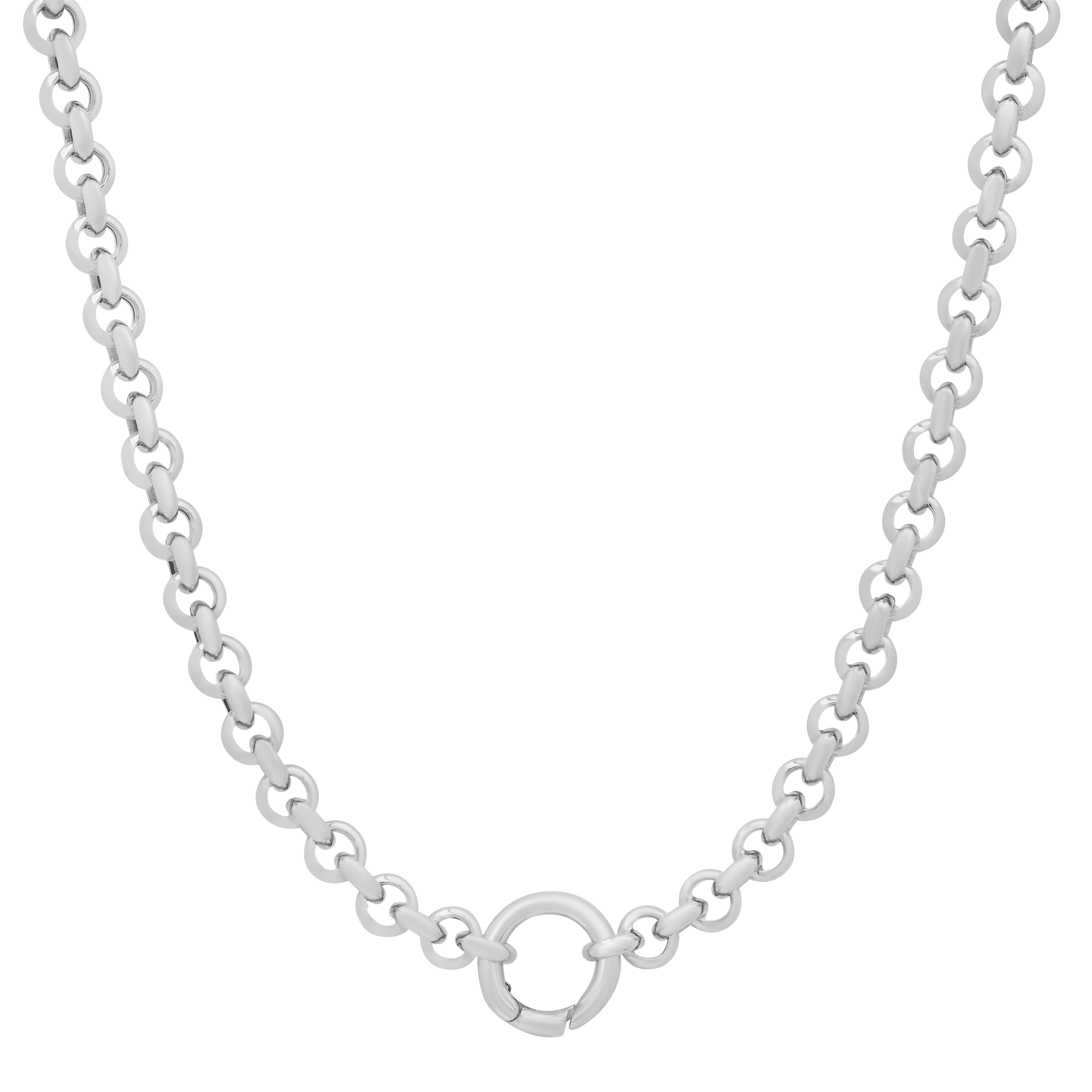 SW Gold Thick Plain Connector 5mm Rollo Chain Necklace