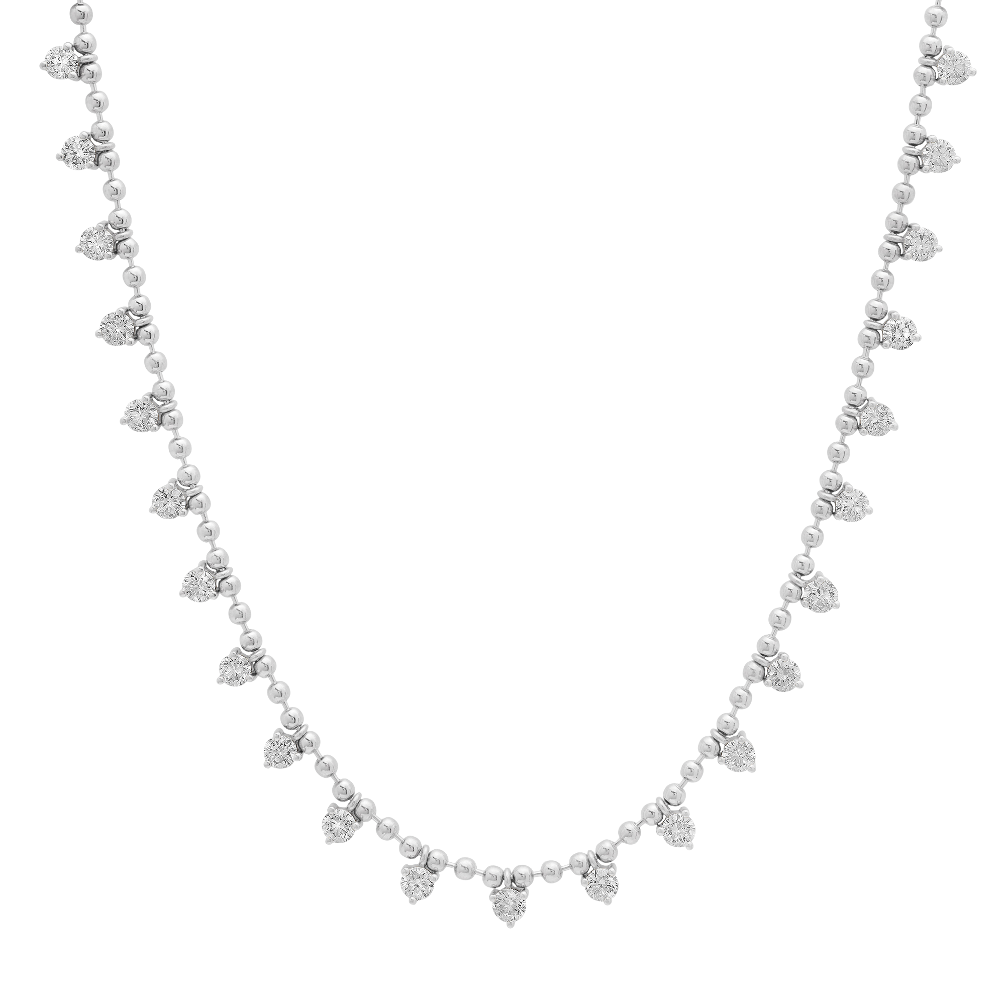 SW Gold 27 Drop Round Diamond 16" Necklace