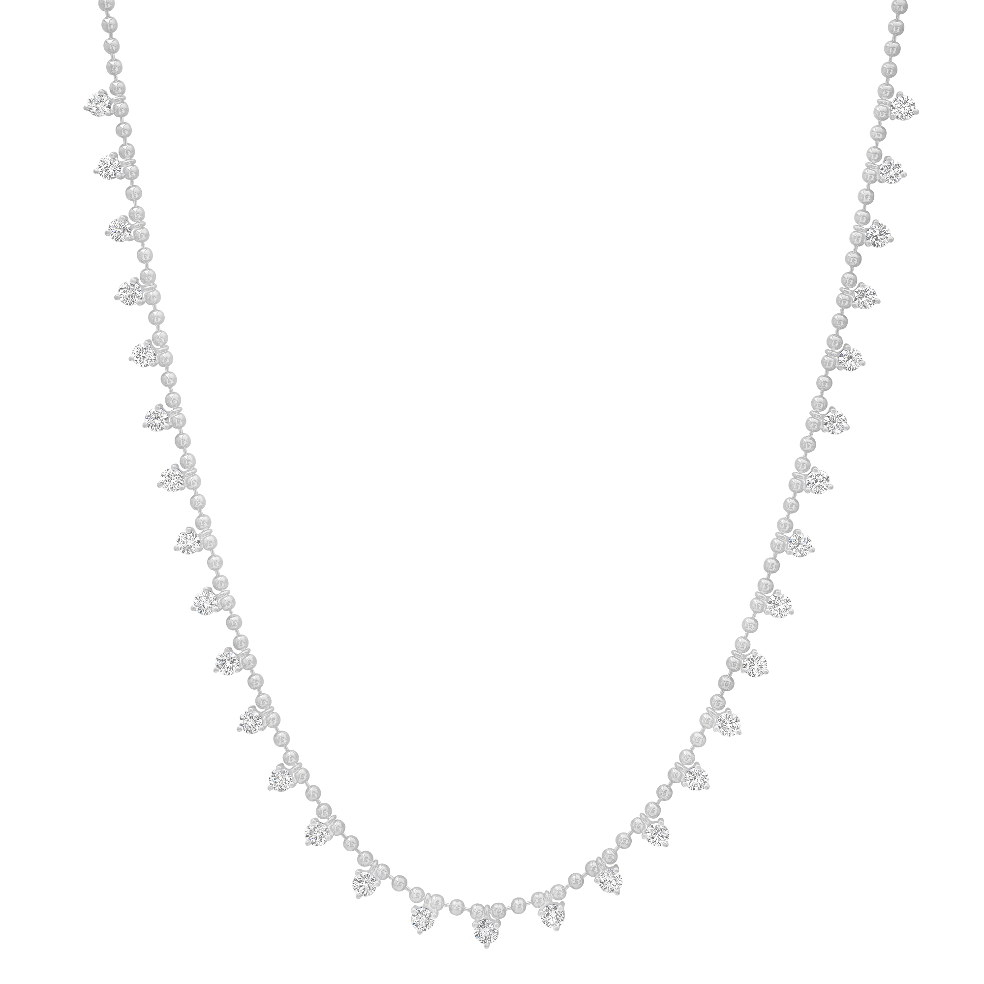 SW Gold 31 Drop Round Diamond 18" Necklace