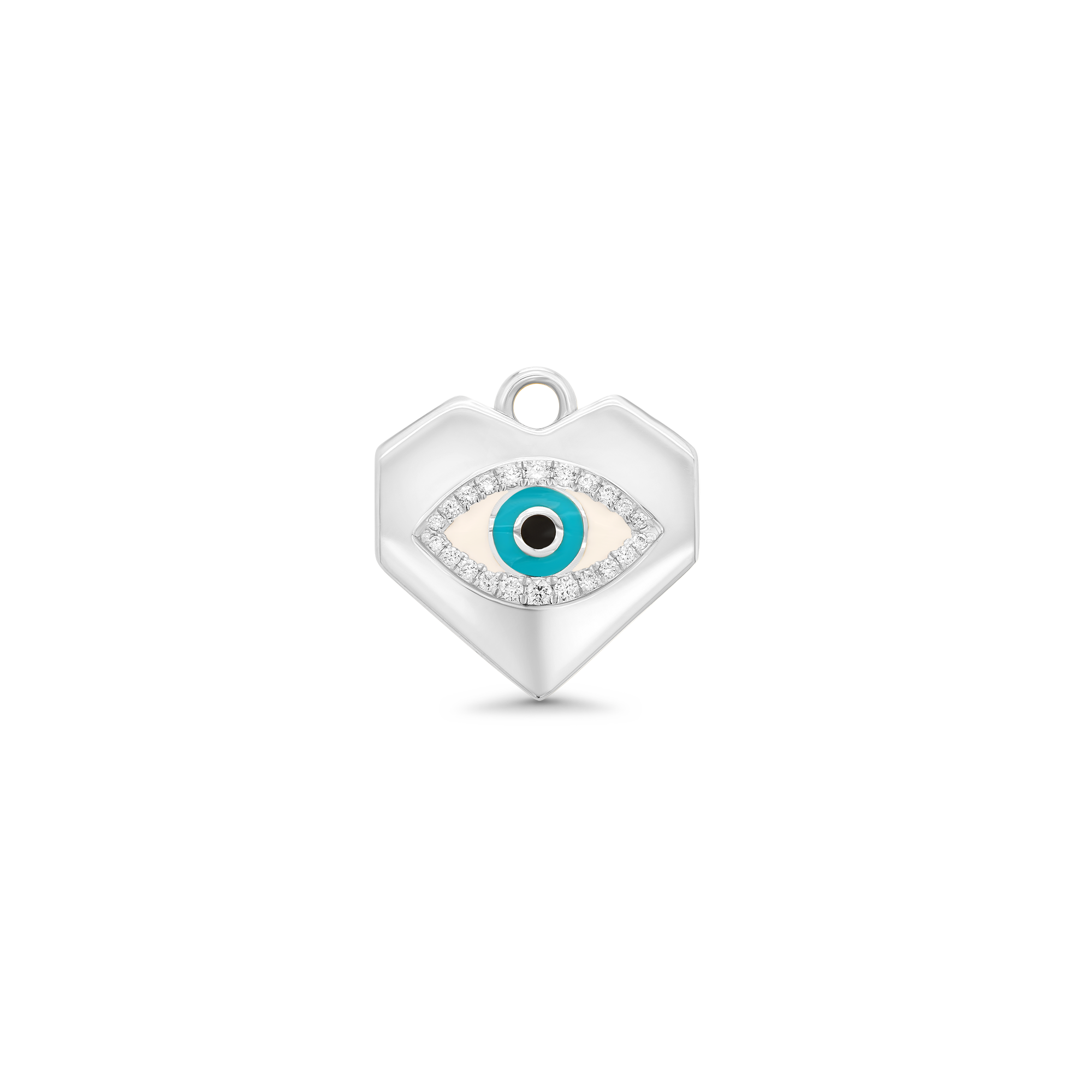 SW Gold & Diamond Evil Eye Heart Charm