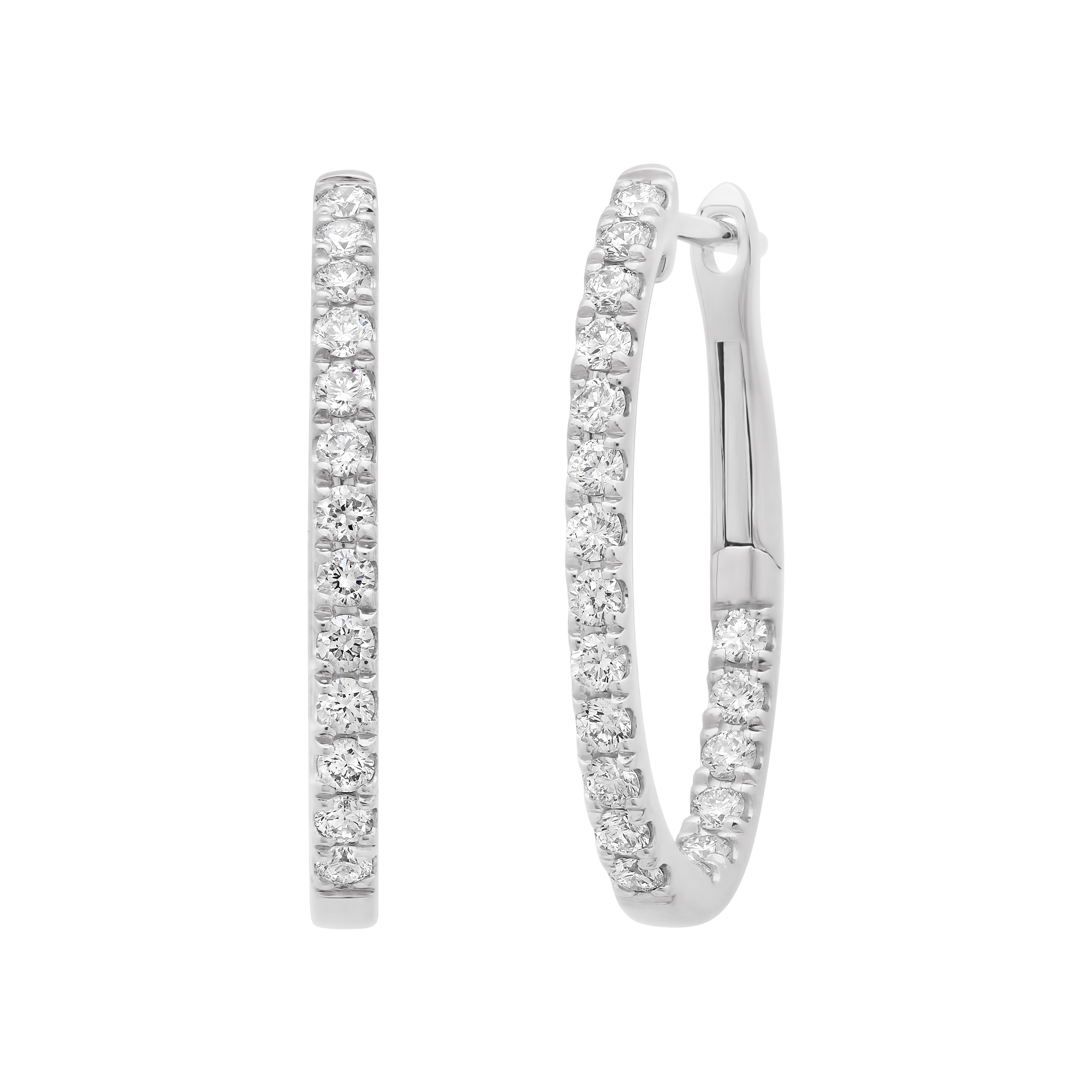 SW Gold & Diamond Elongated Petite Eternity Hoops