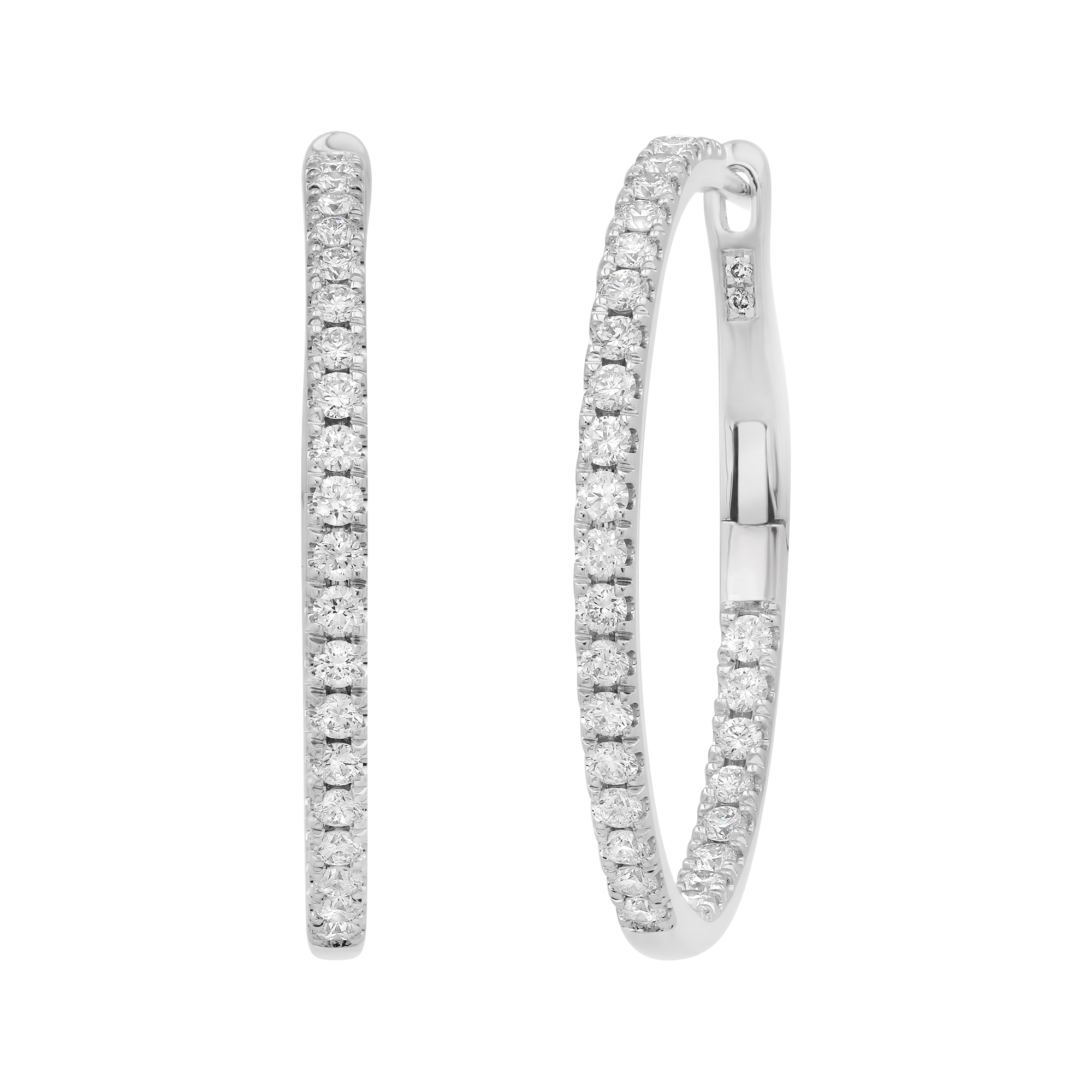 SW Gold & Diamond Round Large Eternity Hoops